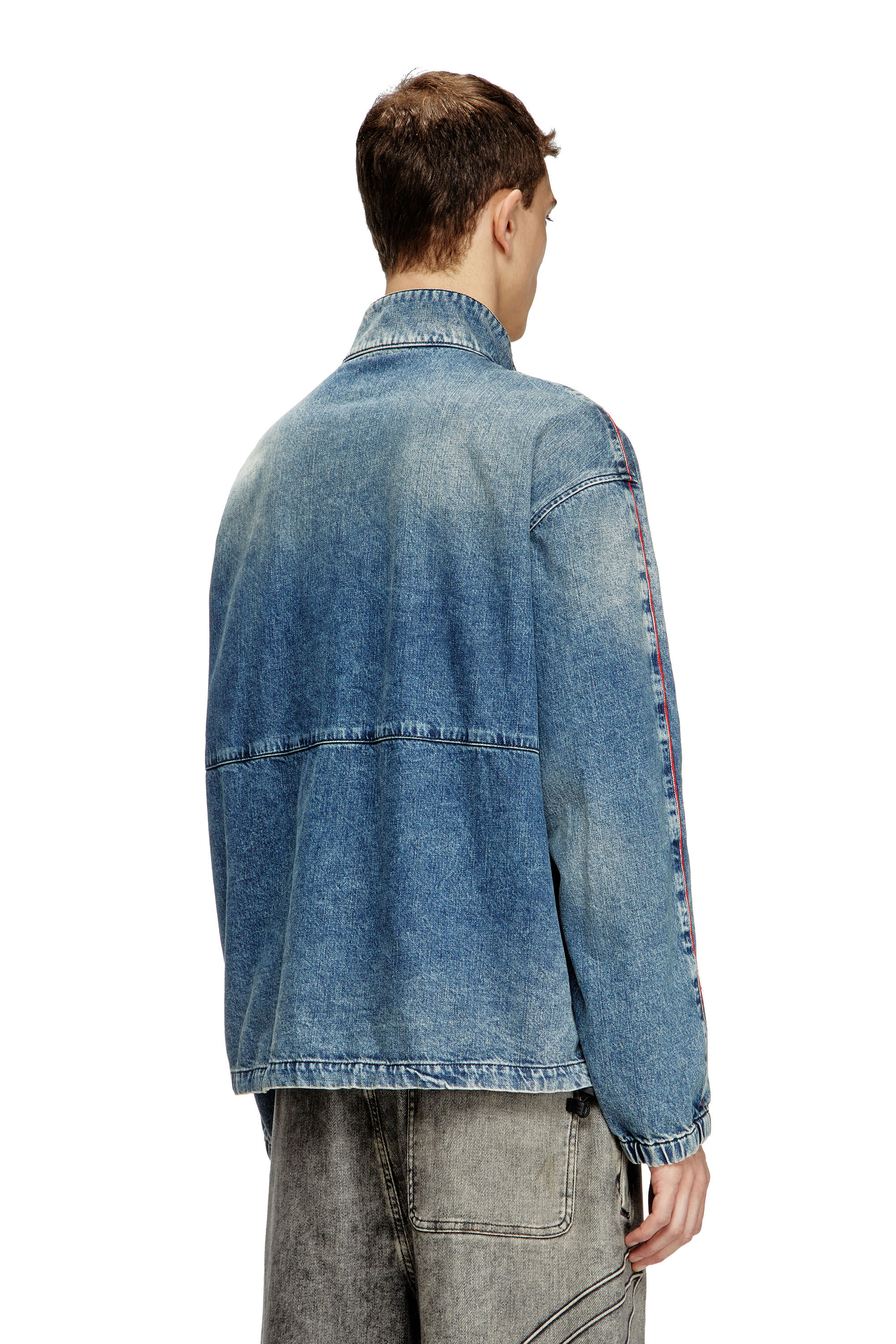 Diesel - D-KRAP-S2, Chaqueta denim con ribetes rojos Hombre in Azul marino - 5