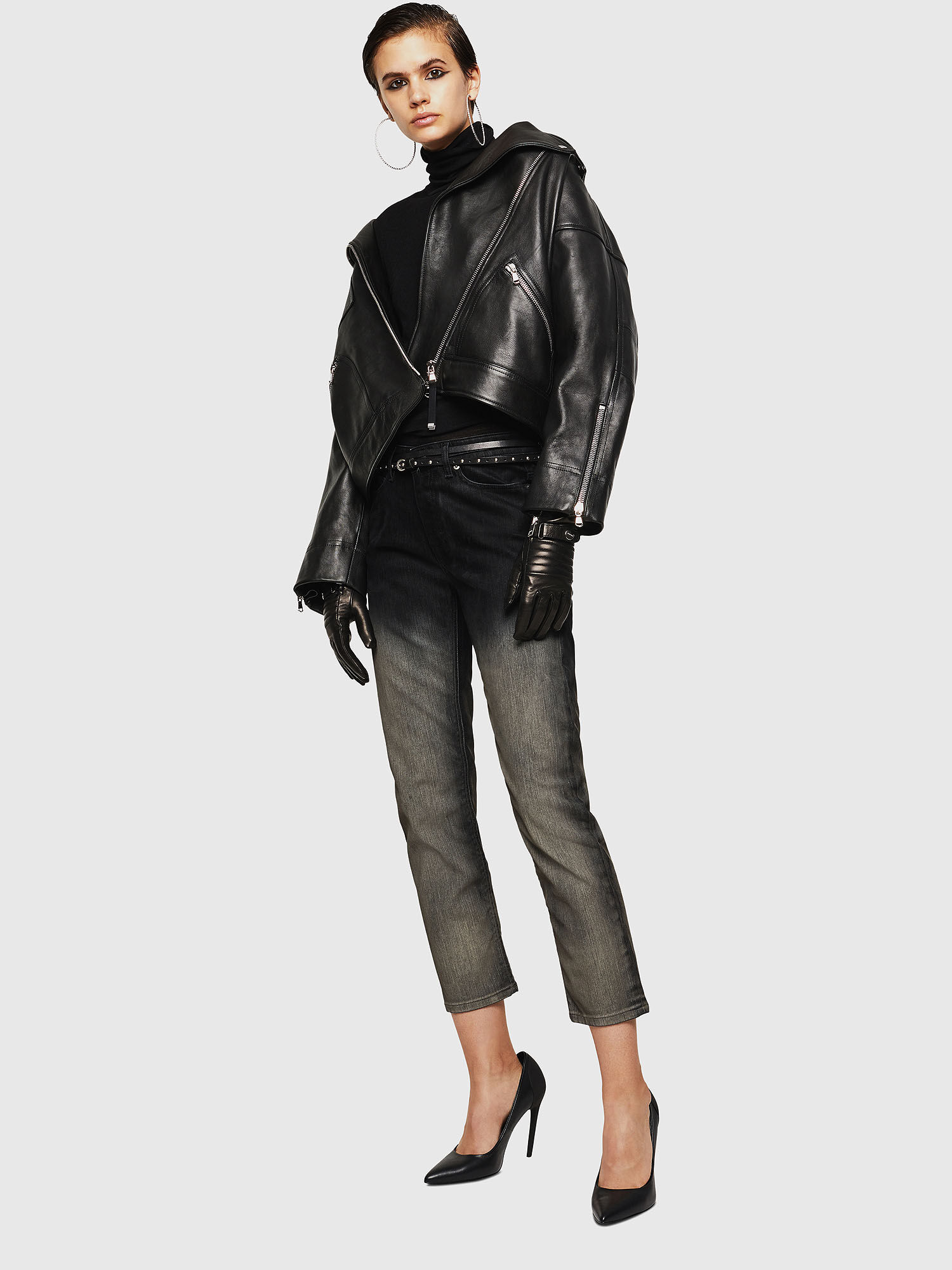 Balenciaga swing leather jacket sales