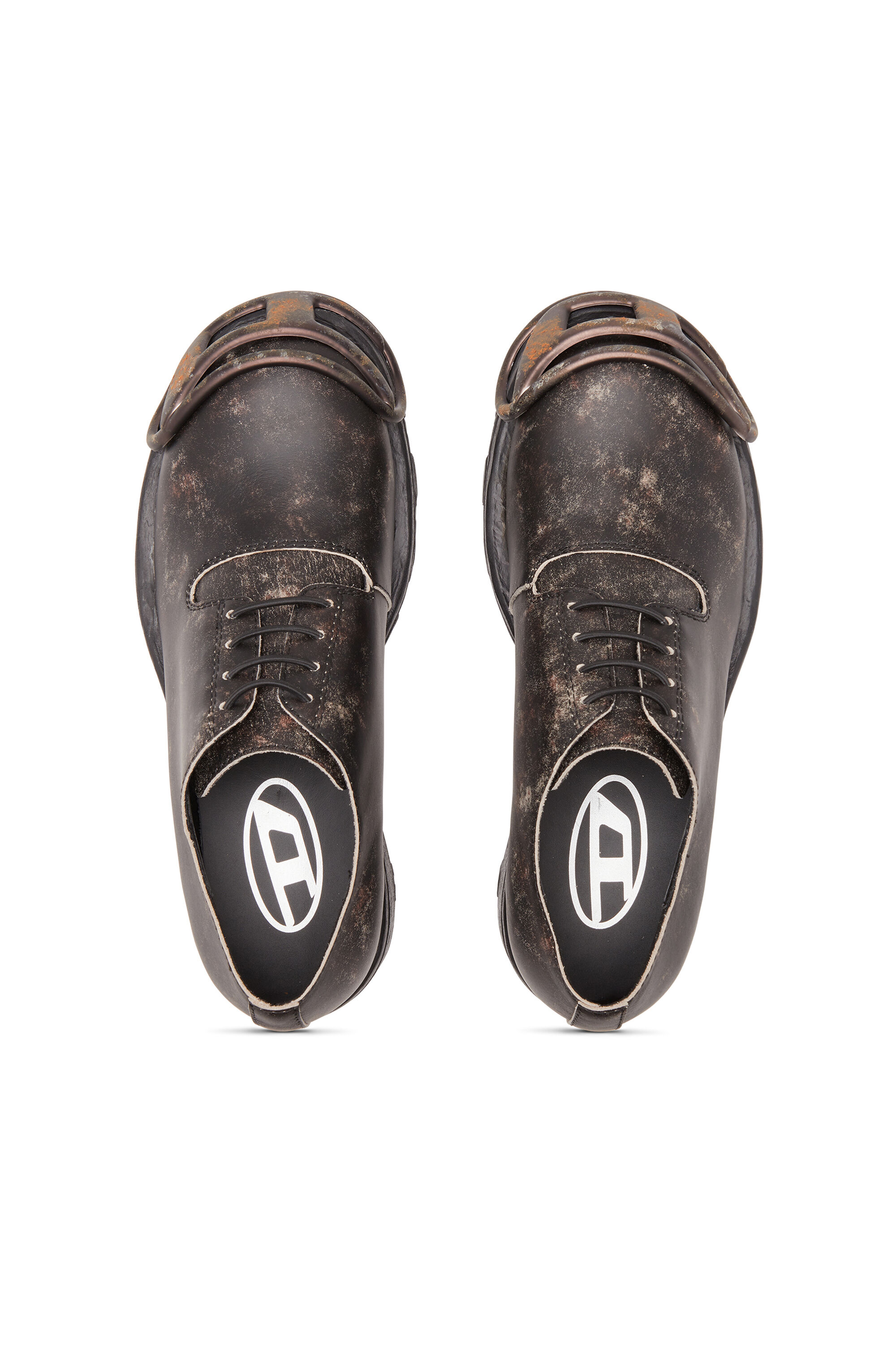Diesel - D-HAMMER SO D, D-Hammer-Zapatos derby de cuero tratado Hombre in Marrón - 4