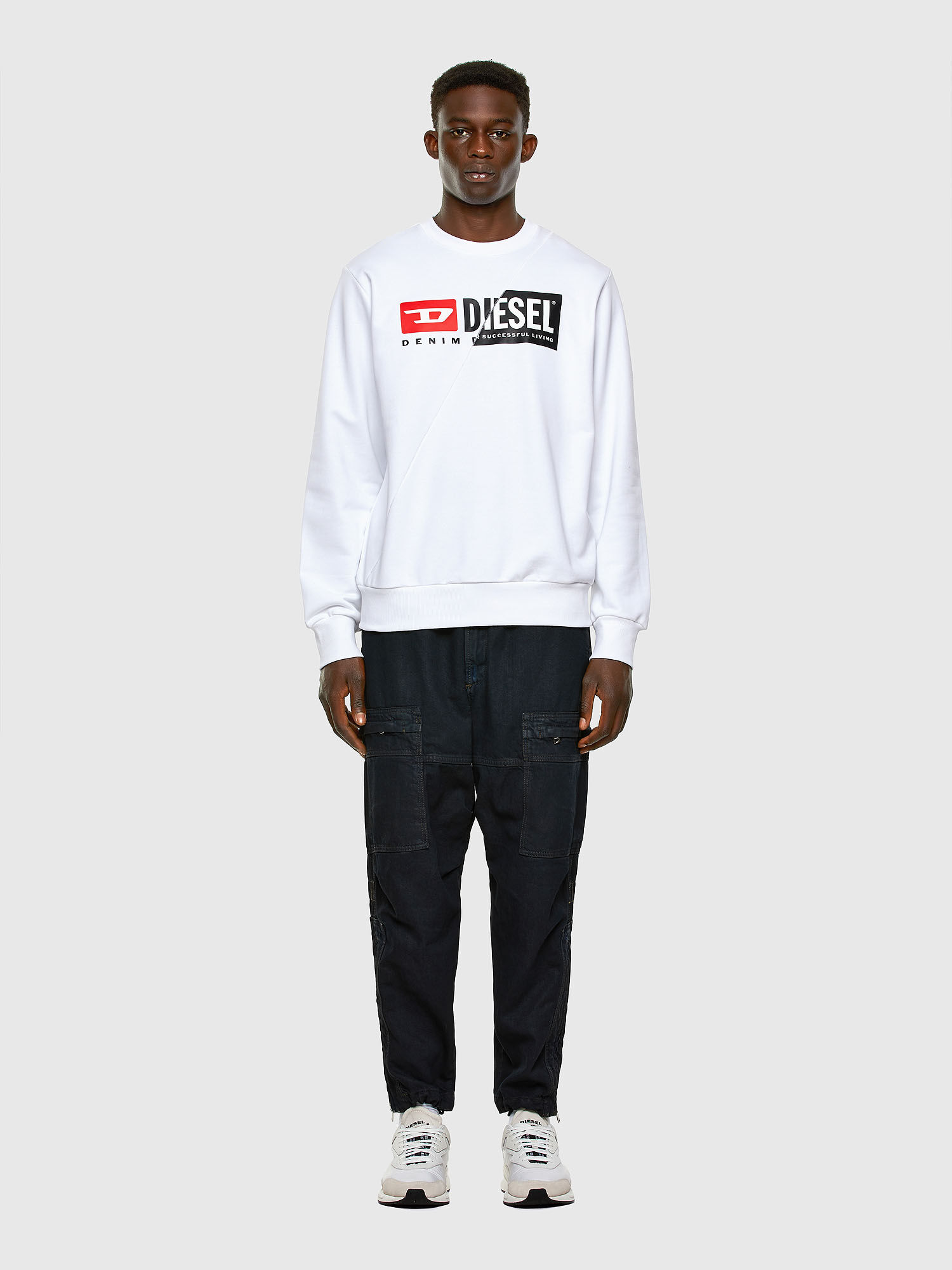 S GIRK CUTY Man Sweatshirt with double logo print Diesel
