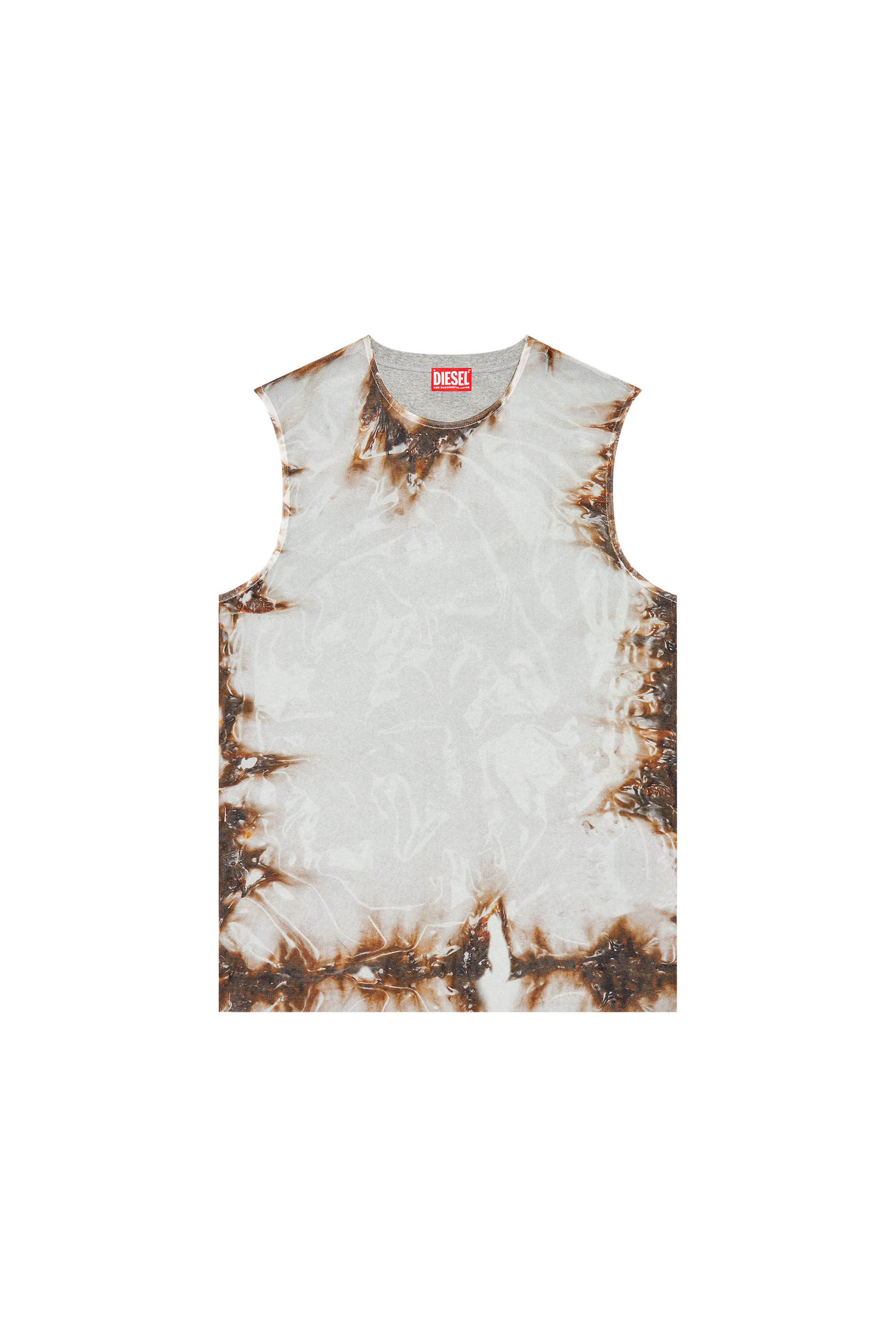 Men's Tulle top with burning plastic print | Multicolor | Diesel