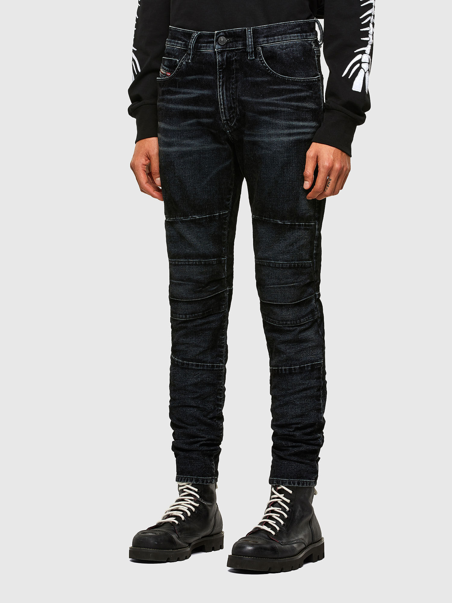 Diesel - D-Strukt JoggJeans® 069TG Slim, Black/Dark Grey - Image 7