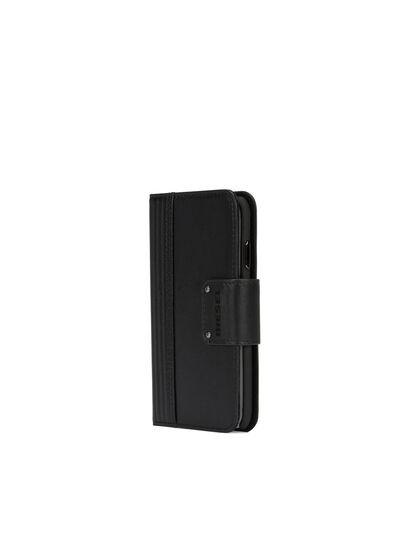 BLACK LINED LEATHER IPHONE X FOLIO, Black Diesel - BLACK LINED LEATHER IPHONE X FOLIO, Black - Flip covers - Image 5