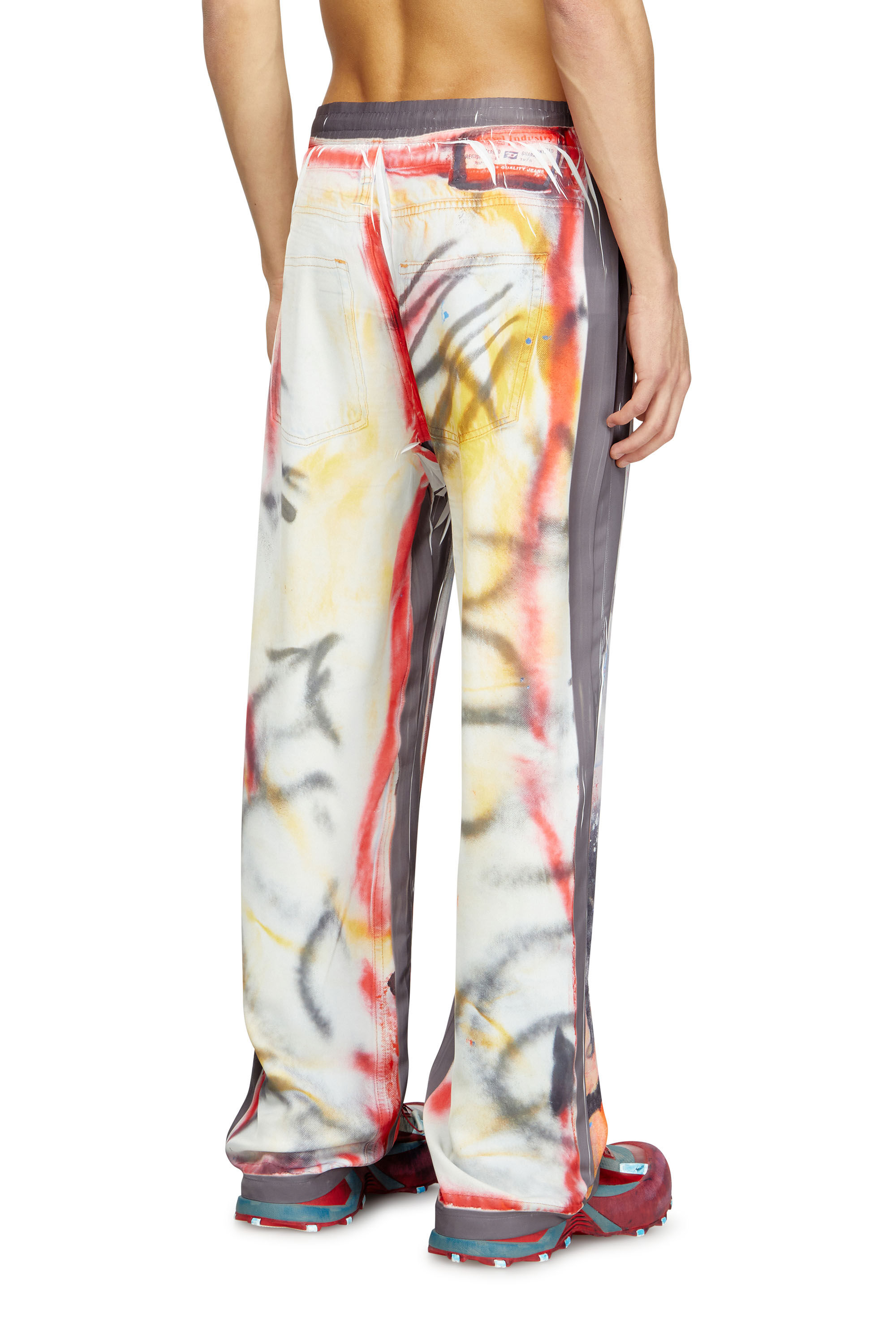 Women's Relaxed pant with graffiti print | Grey | Diesel