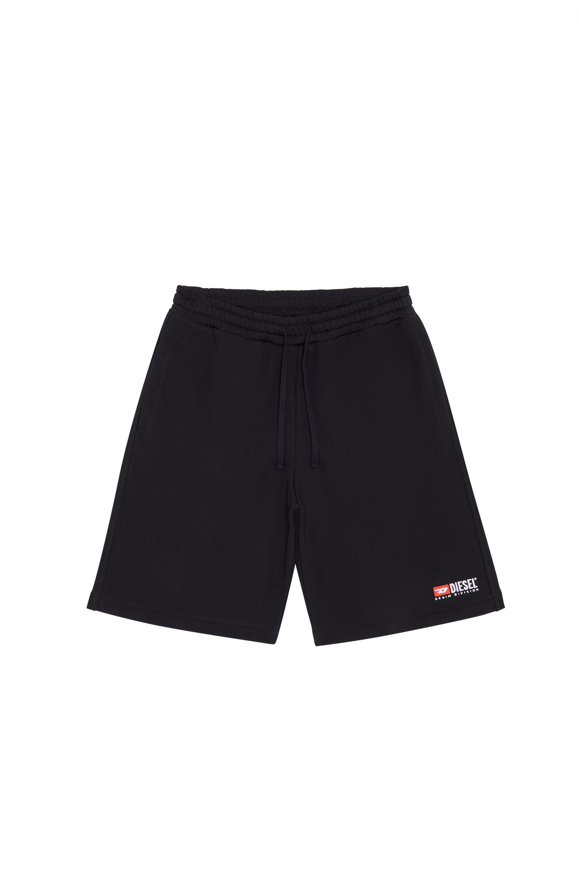 Diesel - P-CROWN-DIV, Man Sweat shorts with logo embroidery in Black - Image 2