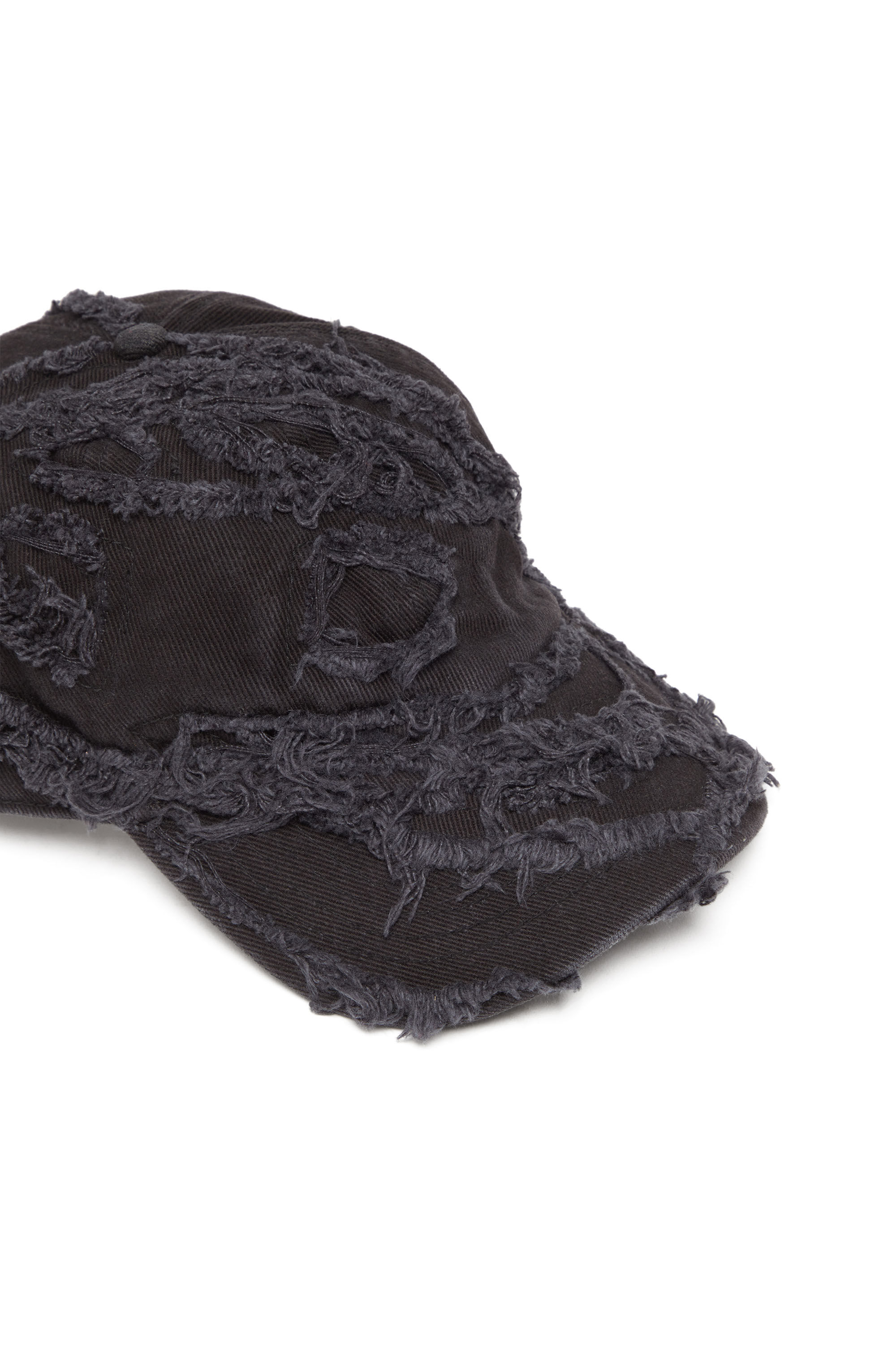 Diesel - C-OBIS, Gorra de béisbol con logotipo oval D deshilachado Hombre in Negro - 3