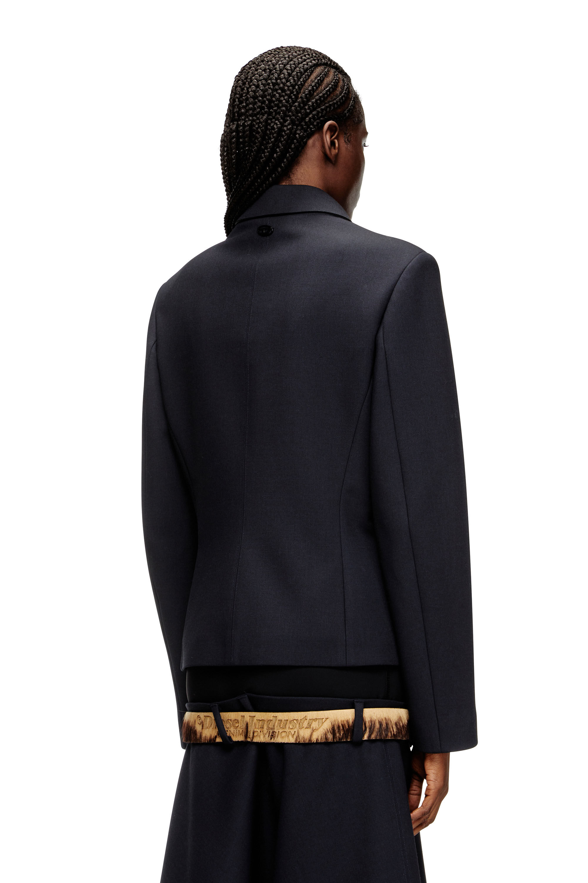 Diesel - G-CESARA-BOND, Chaqueta con cuello en tejido de neopreno adherido Mujer in Azul marino - 5