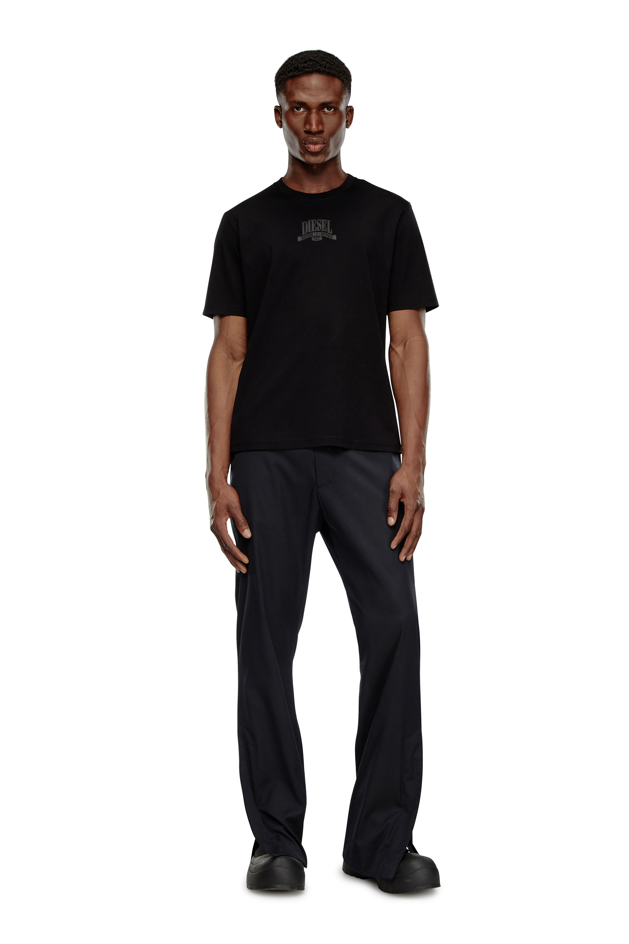 Diesel - T-MADJUST-K1, Camiseta de interlock con estampado Diesel a tono Hombre in Negro - 1