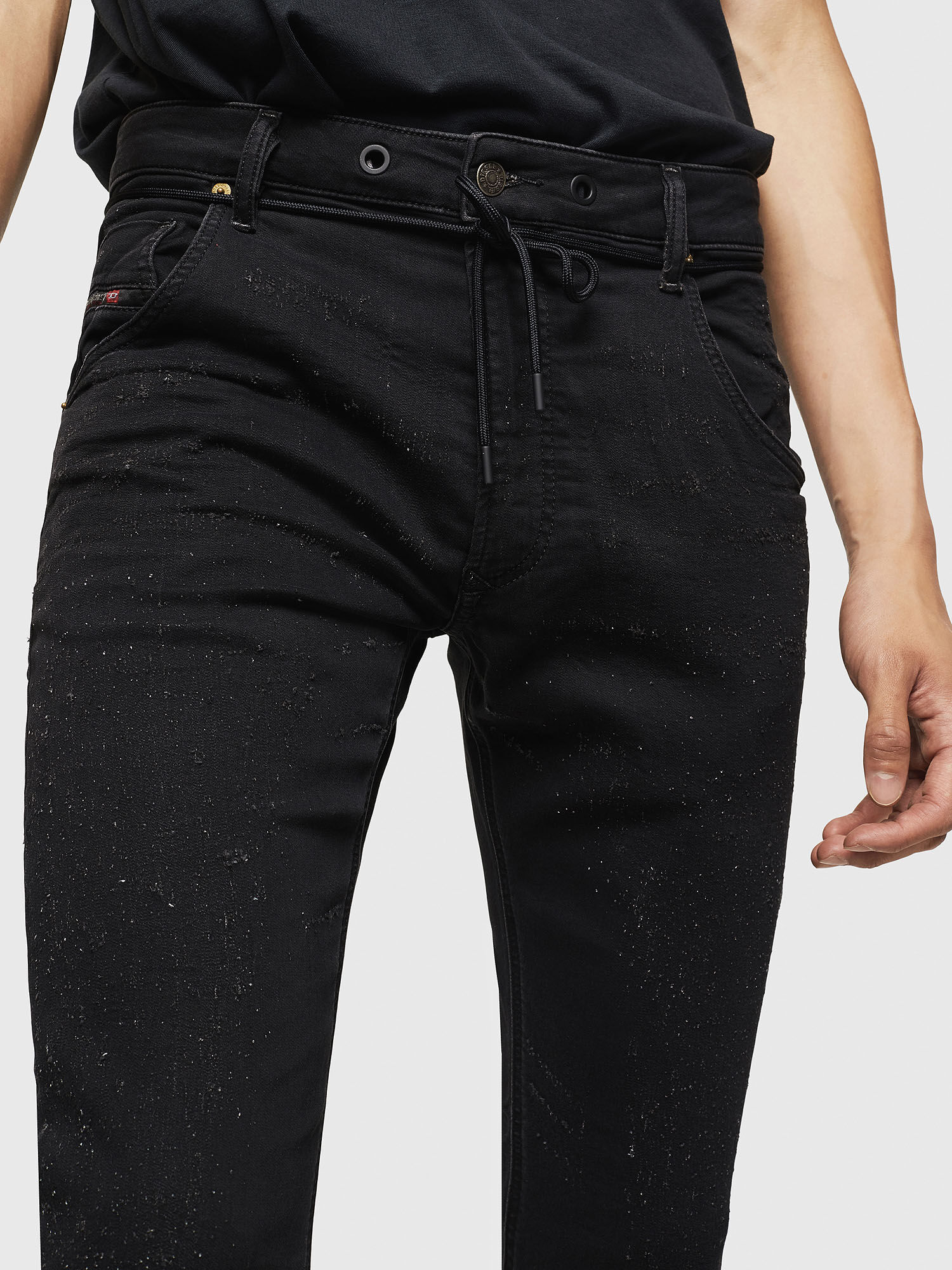 KROOLEY X JOGGJEANS 0092N Men Carrot Black Dark grey Jeans Diesel