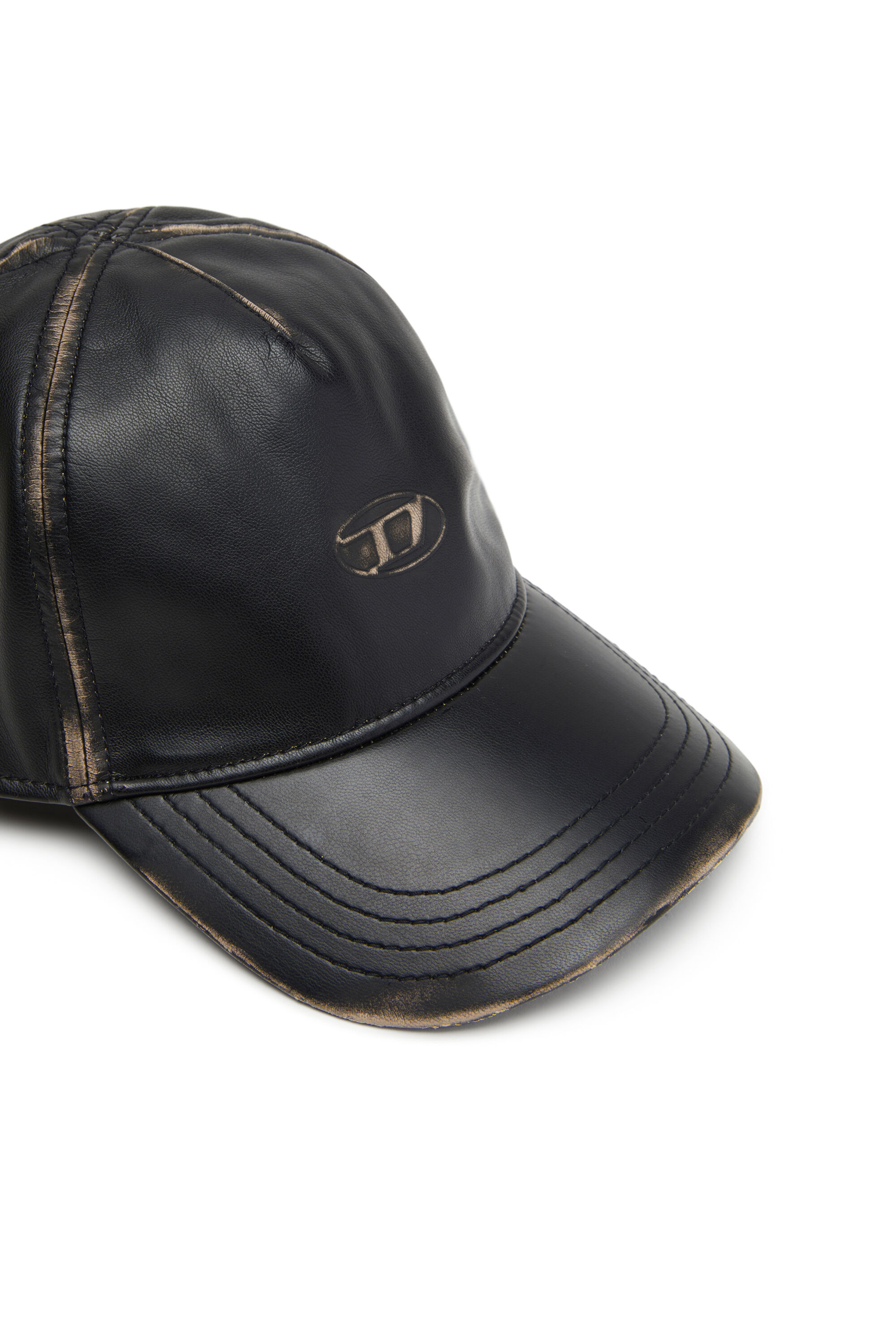 Men's Baseball cap in faux leather | Black | Diesel