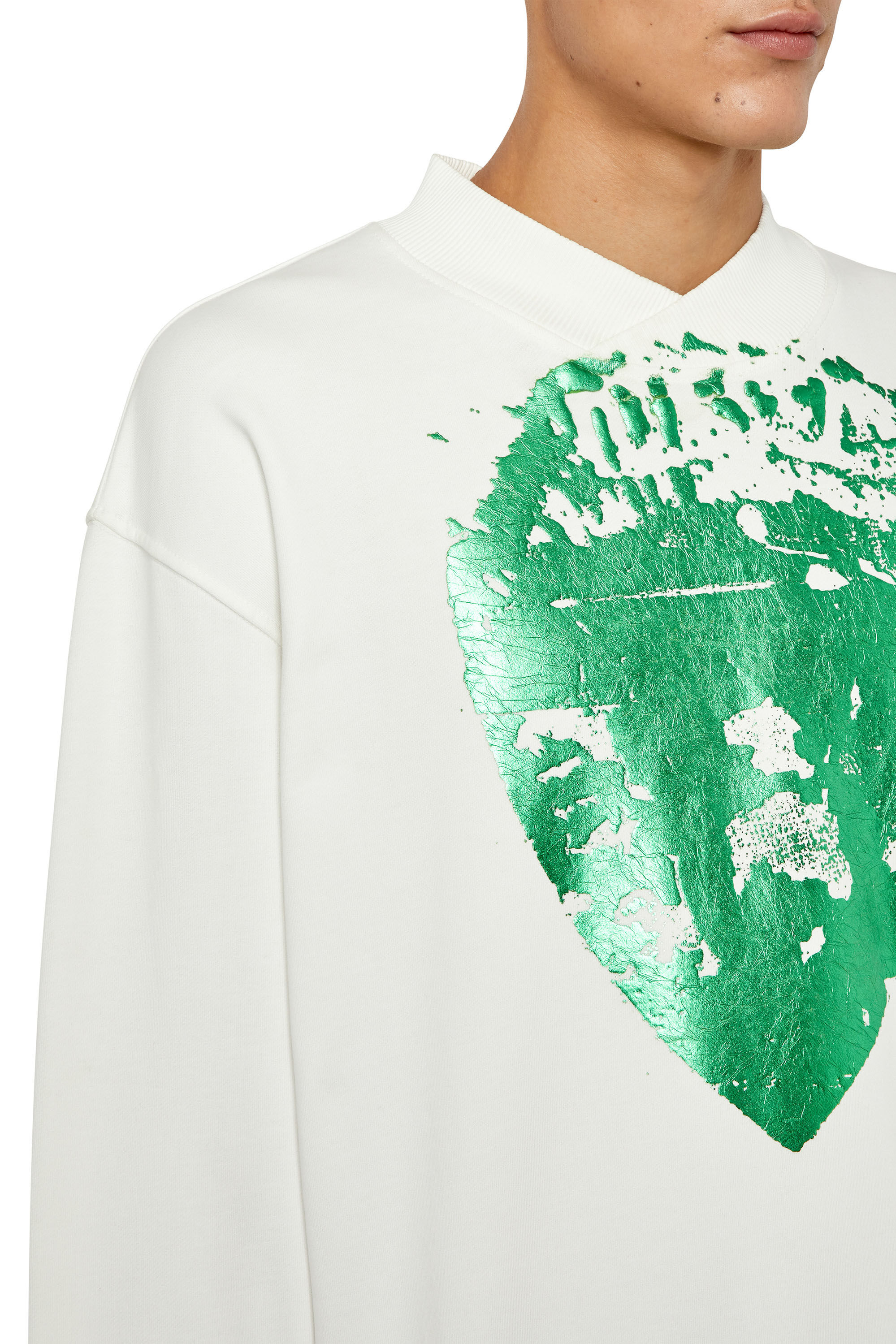 S-MACKIS-G1 Man: Sweatshirt with cracked foil print | Diesel