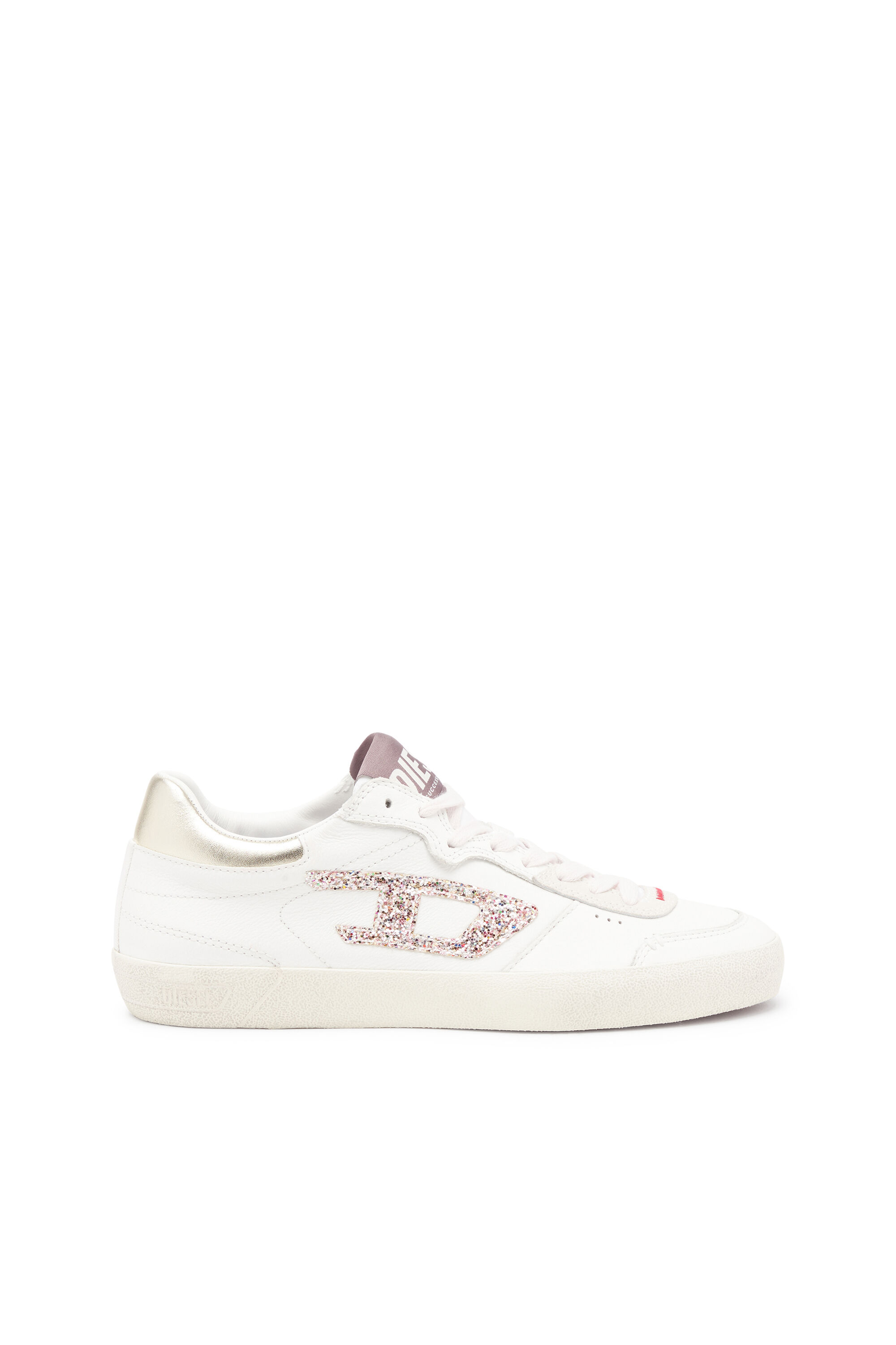 Women's S-Leroji-Leather sneakers with glitter logo