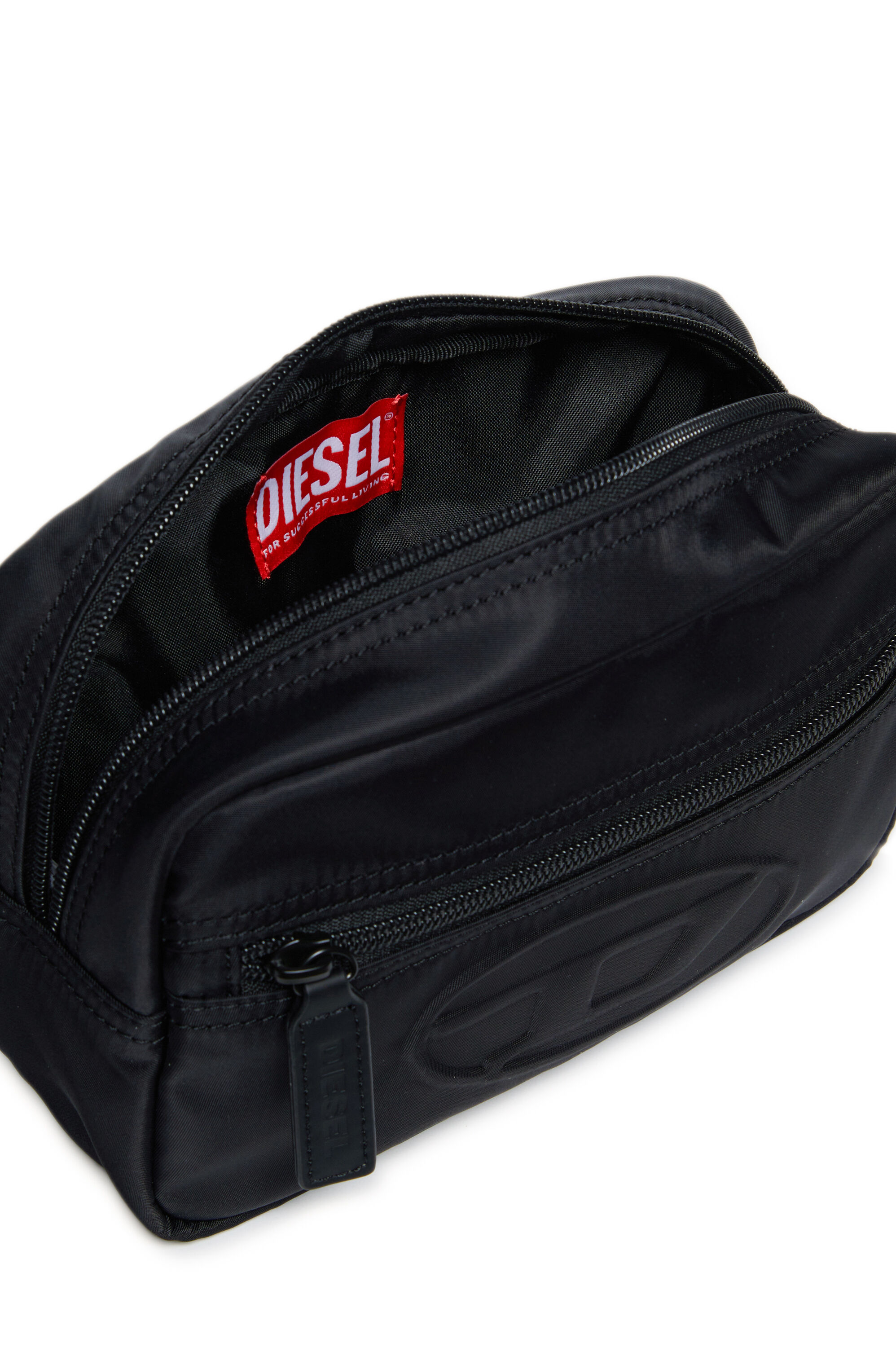 Diesel - WDEMBOSSED, Riñonera de nailon con el logotipo en relieve Unisex in Negro - 5
