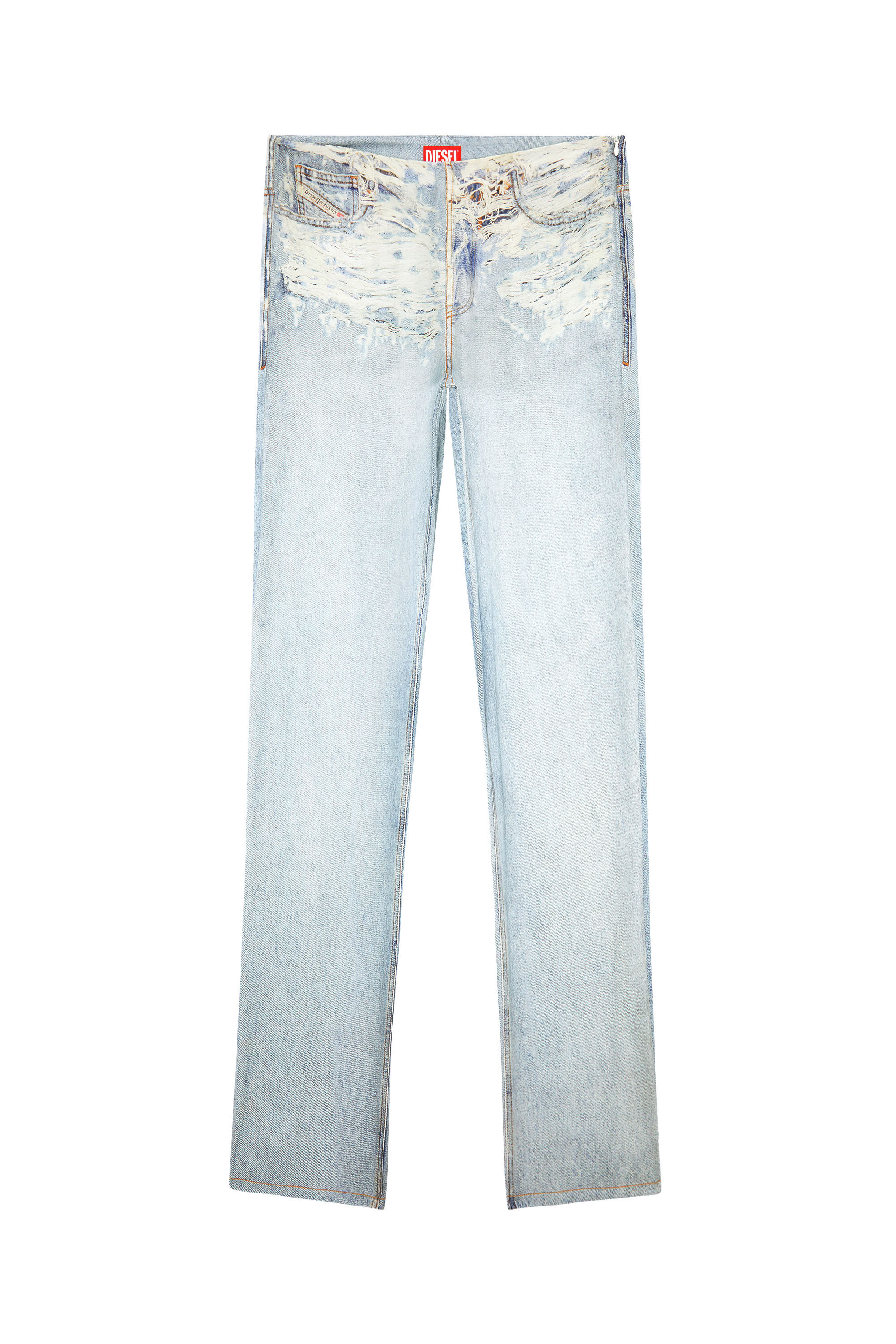 Women's Fluid pants with Denim print | Blue | Diesel Denim Set