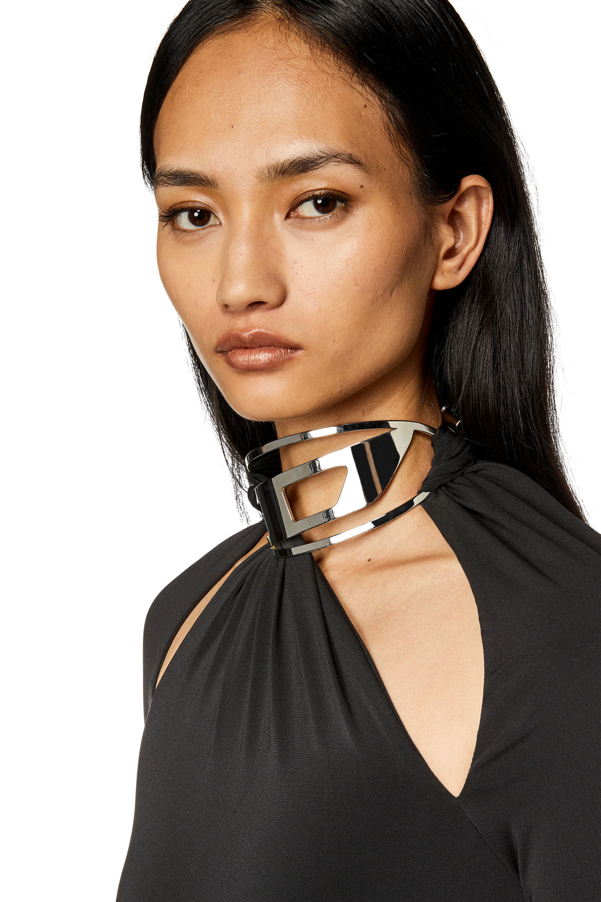 Women's Cut-out bodysuit with choker necklace | Black | Diesel