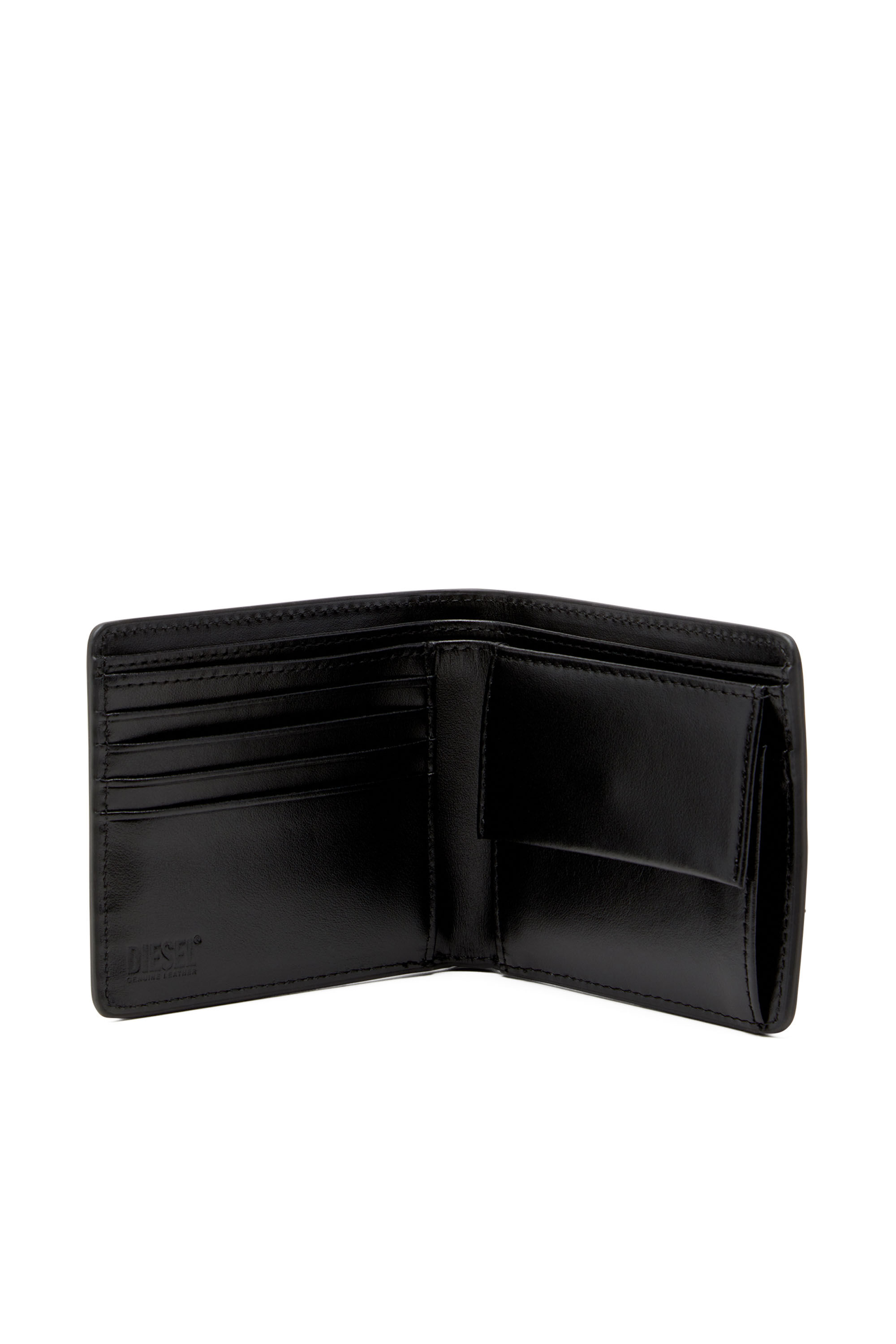 Men's Bi-fold wallet in monogram leather | Black | Diesel