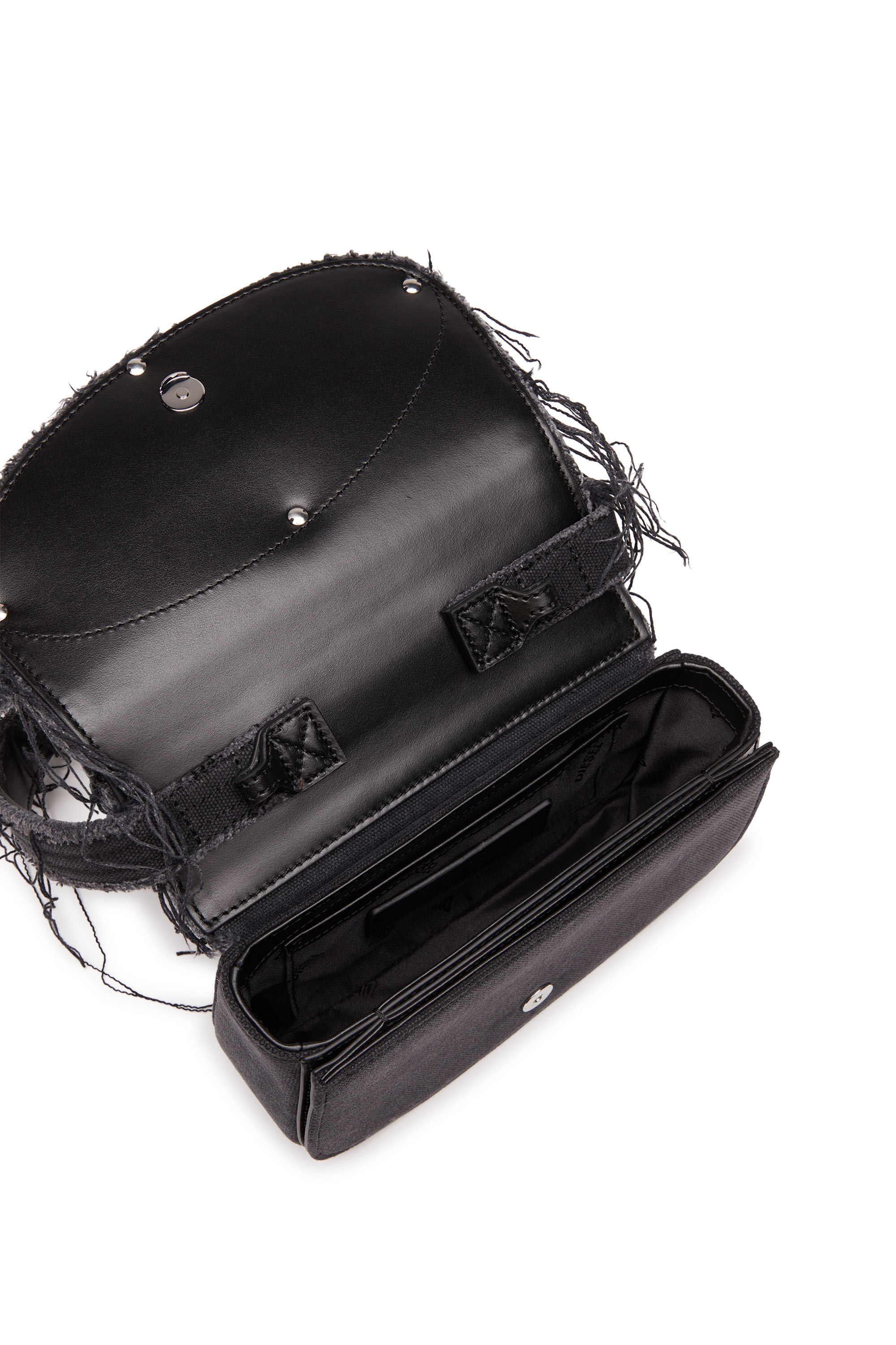 Diesel - 1DR, Woman's 1DR-Iconic shoulder bag in canvas and leather in Black - 2
