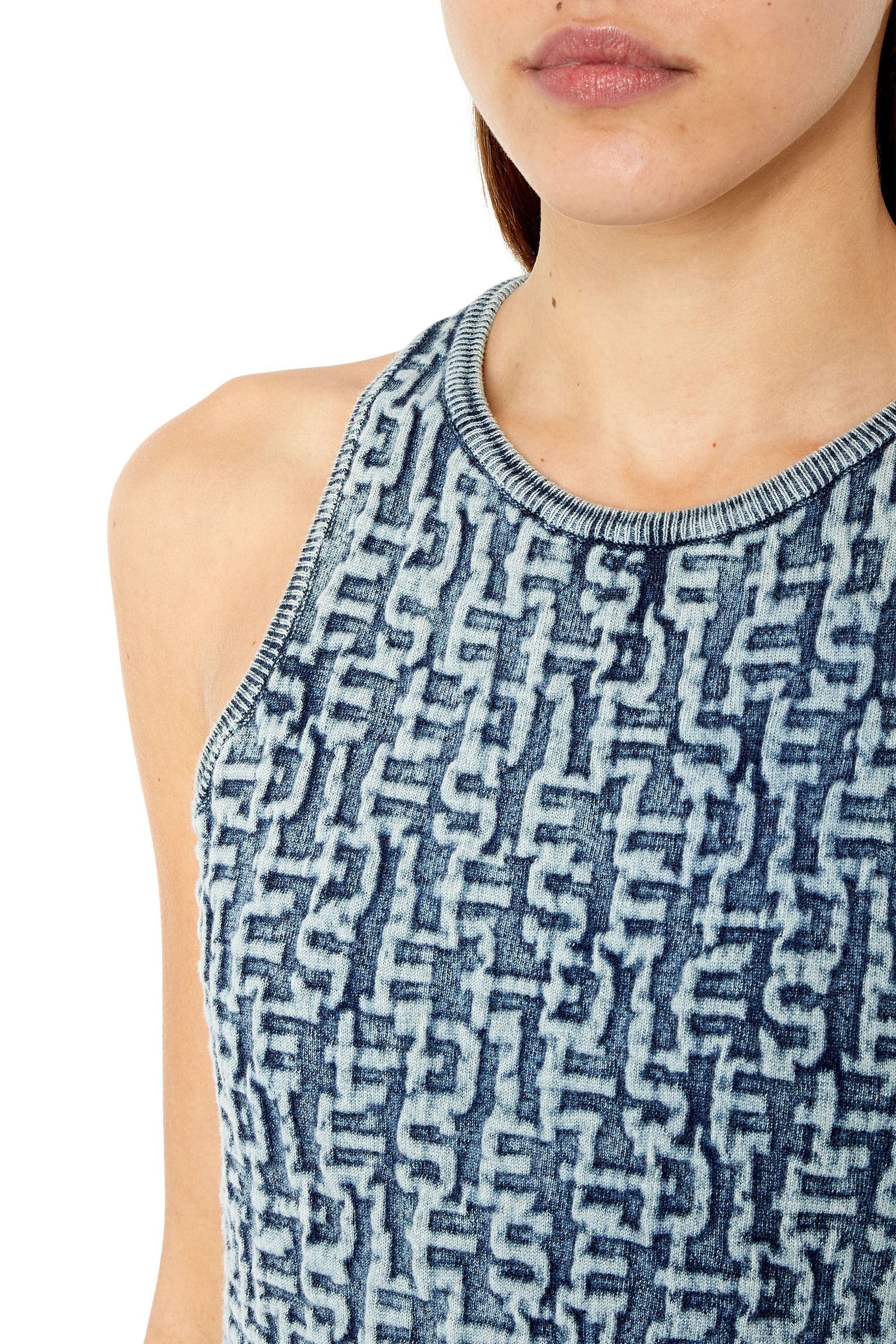 M-YRTA Woman: Short tank dress in logo stretch-knit | Diesel