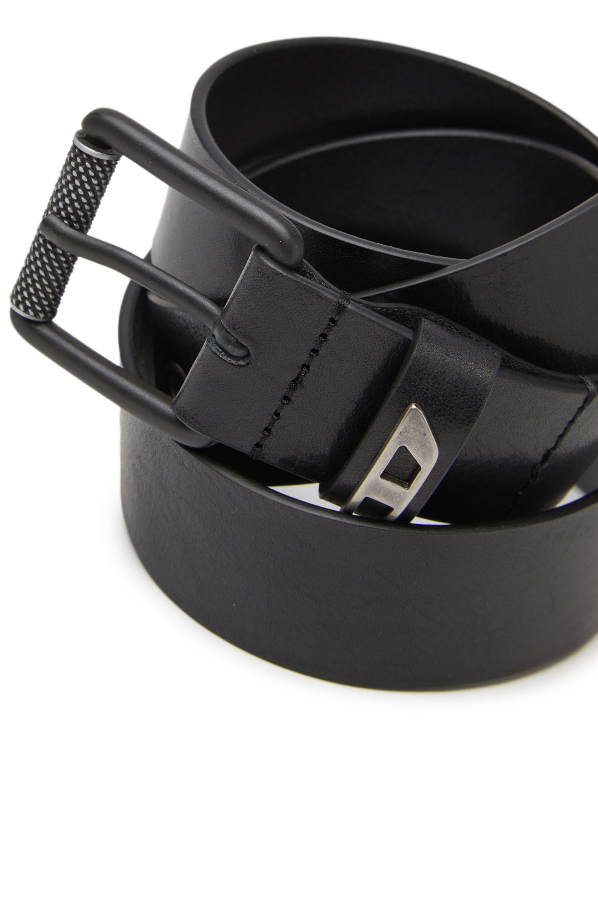 B-DAVE II Man: Shiny leather belt with logo loop | Diesel