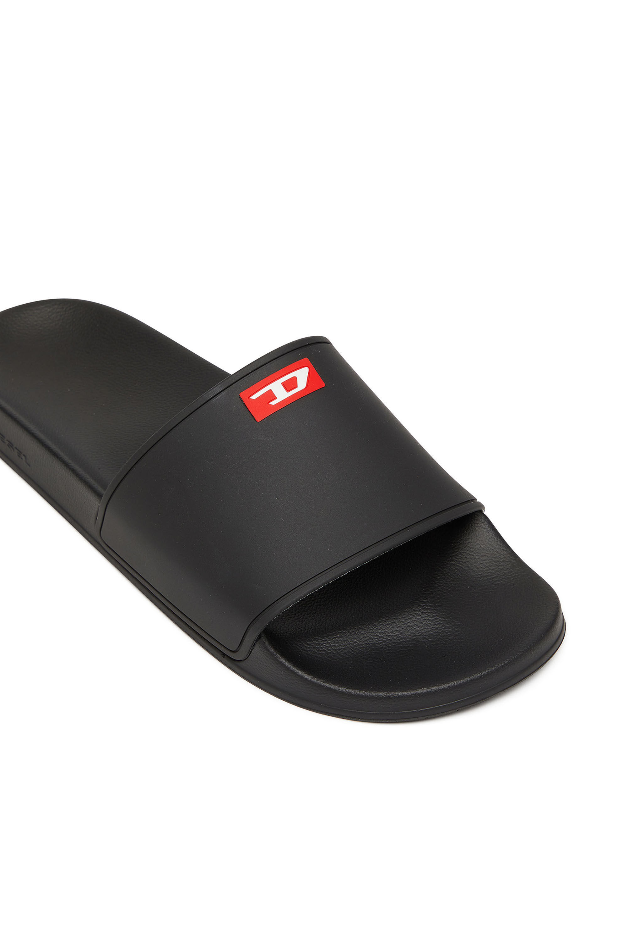 Men's Sa-Swim-Rubber pool slides with D logo | Black | Diesel
