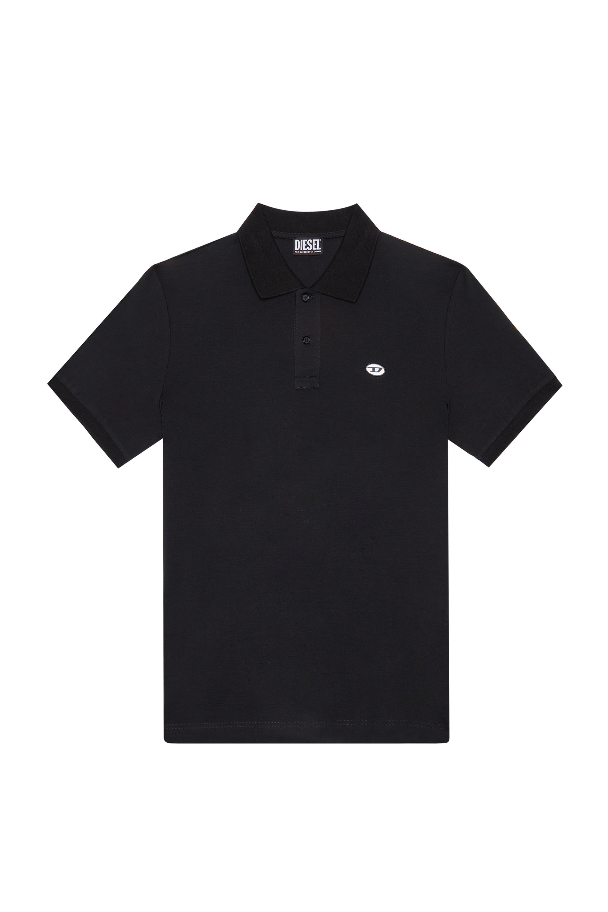 Polo con parche oval D Hombre | Negro | Diesel