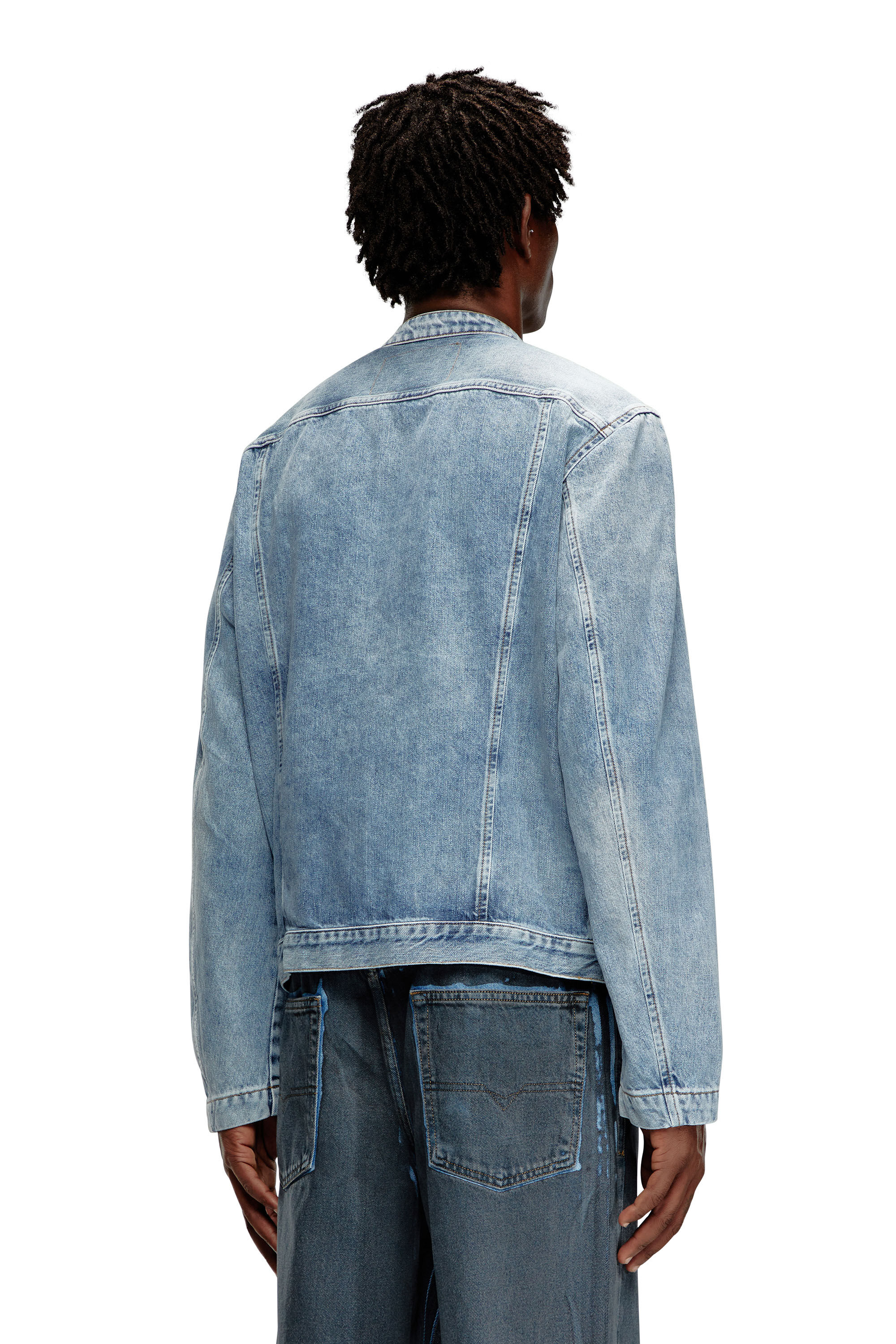 Men's Zipped racer jacket in Denim | Blue | Diesel Men's Zipped racer jacket in Denim | Blue | Diesel