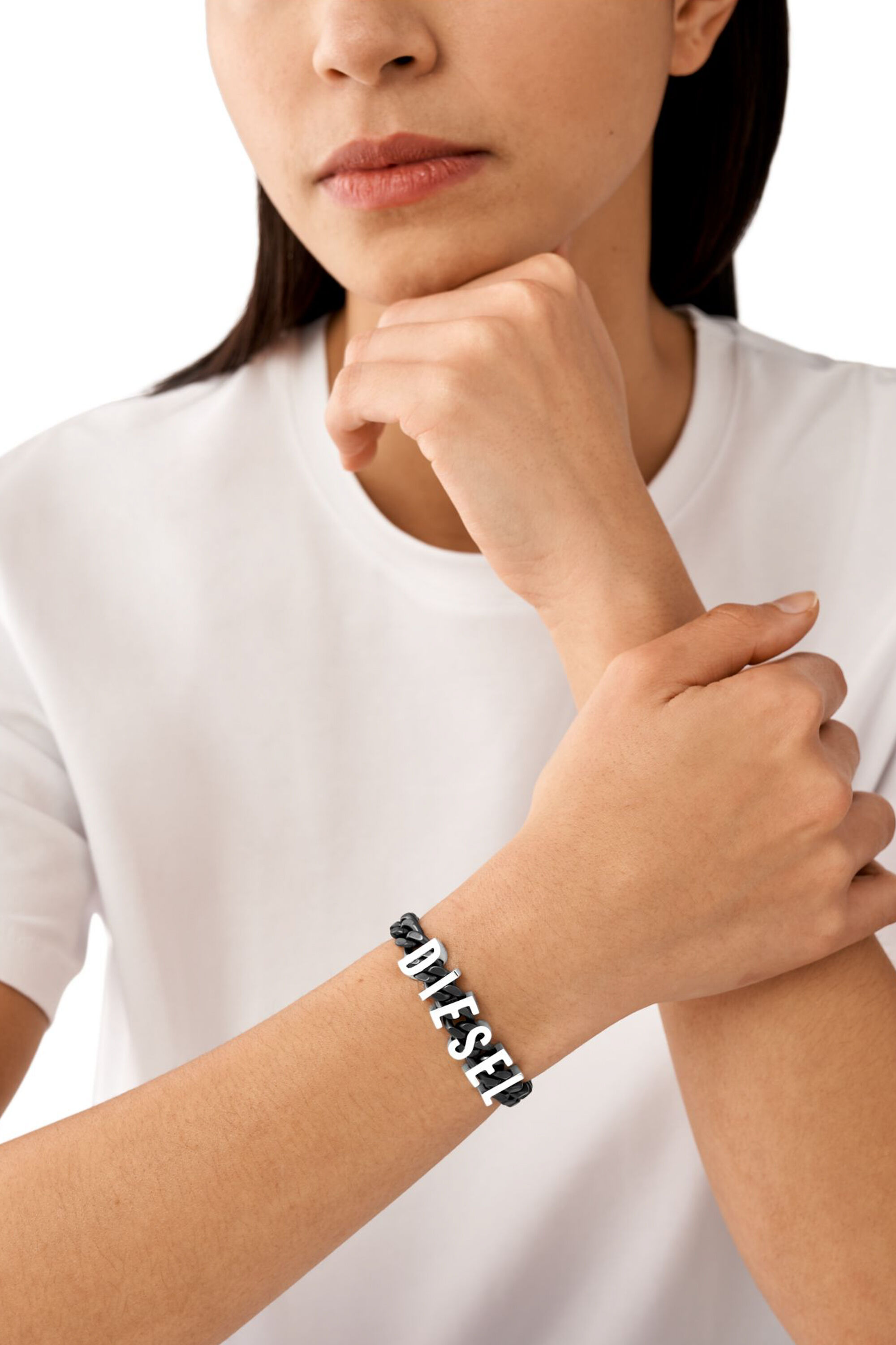 Women's Two-Tone Stainless Steel Chain Bracelet | Silver