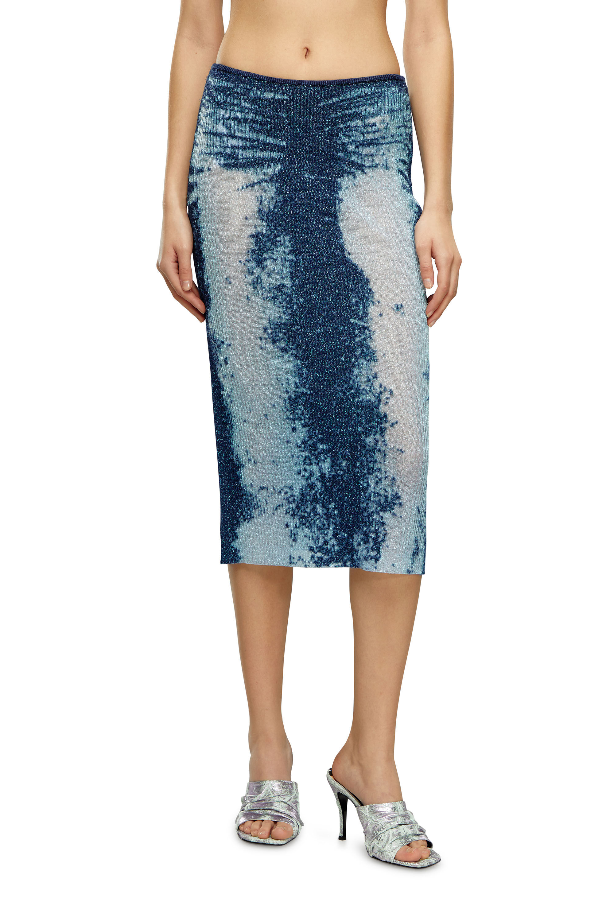 Metallic knit midi skirt best sale