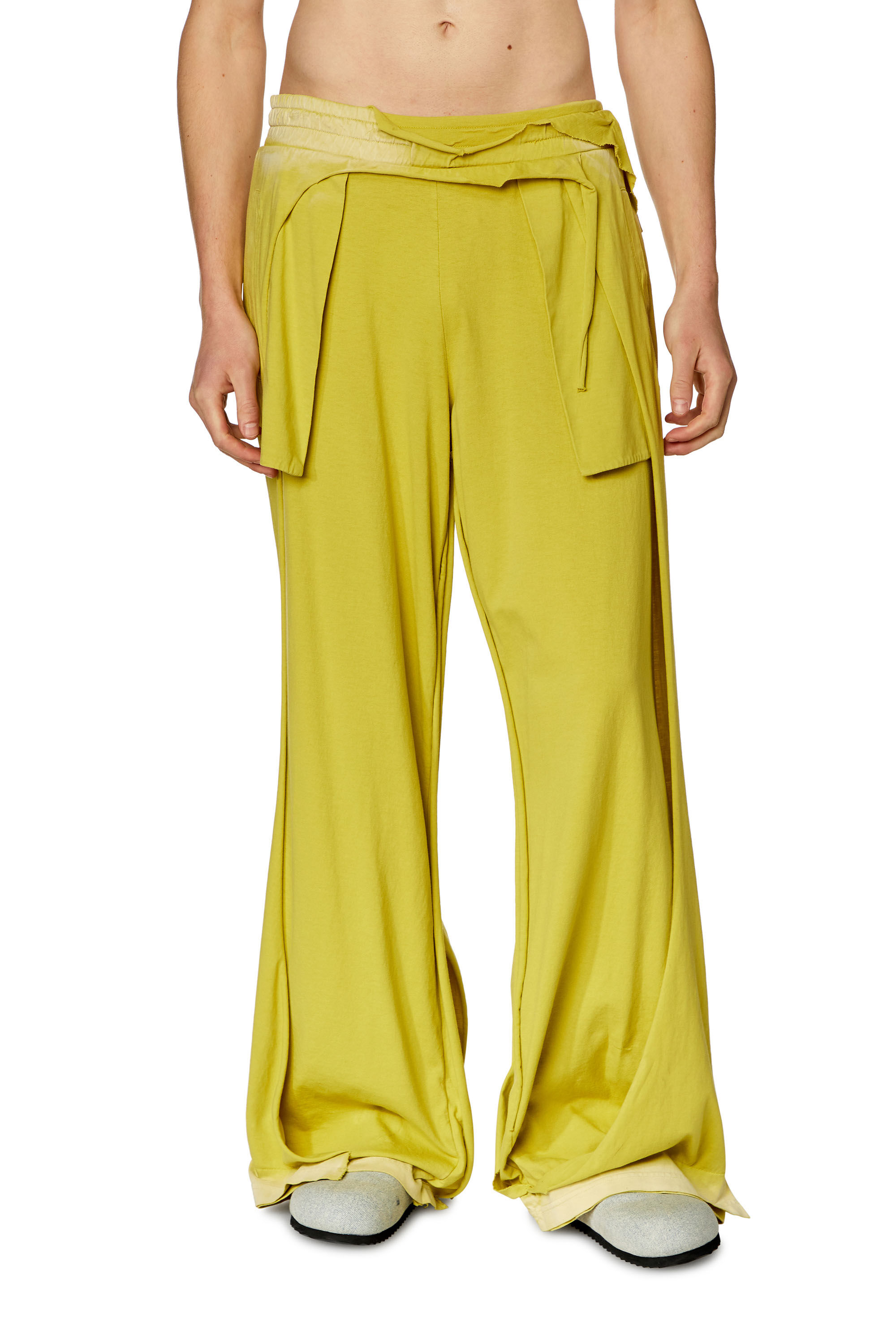 Men's Sweatpants with destroyed peel-off effect | Yellow