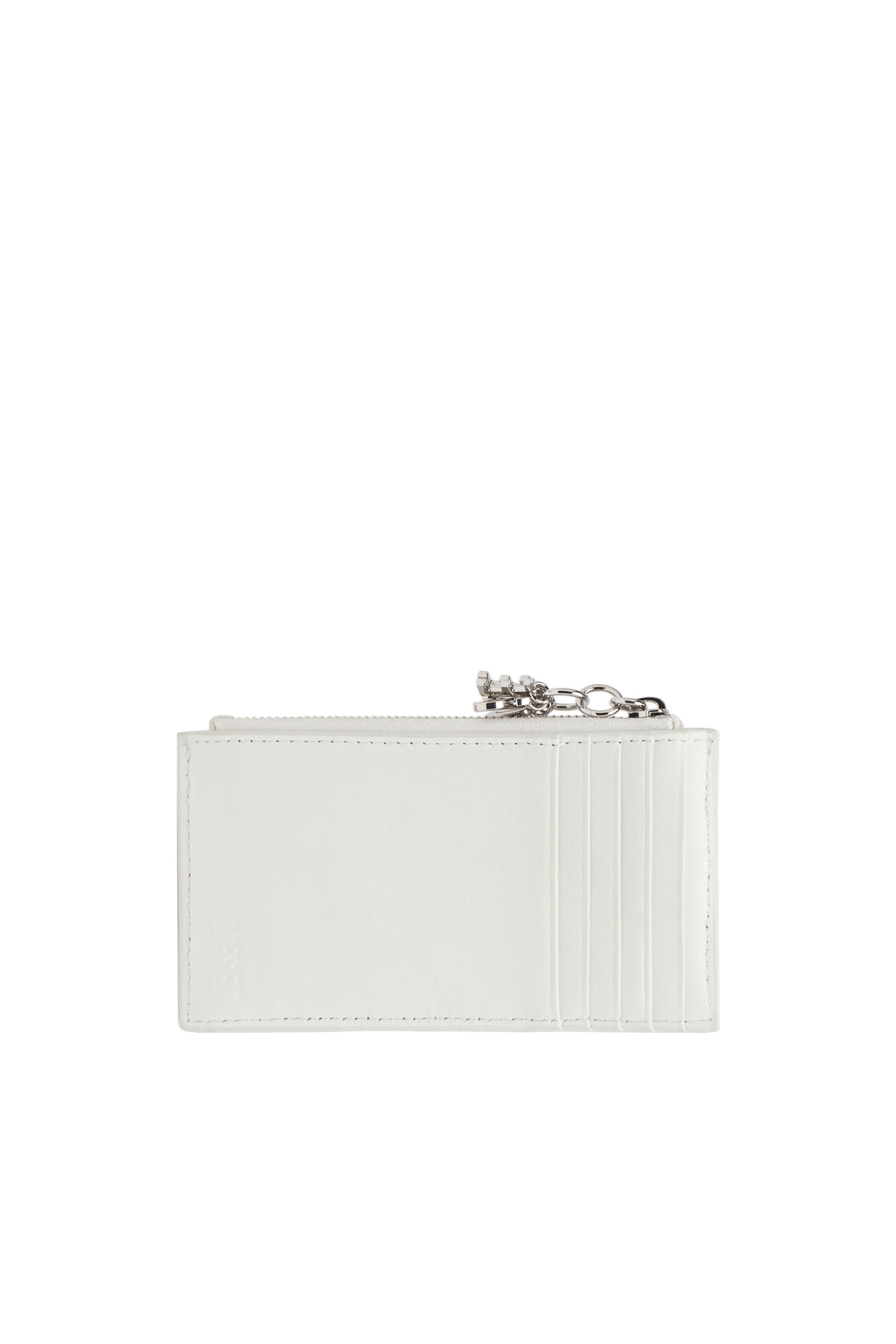 LEATHER QUILTED CARD HOLDER OFF WHITE LEATHER QUILTED CARD HOLDER OFF WHITE