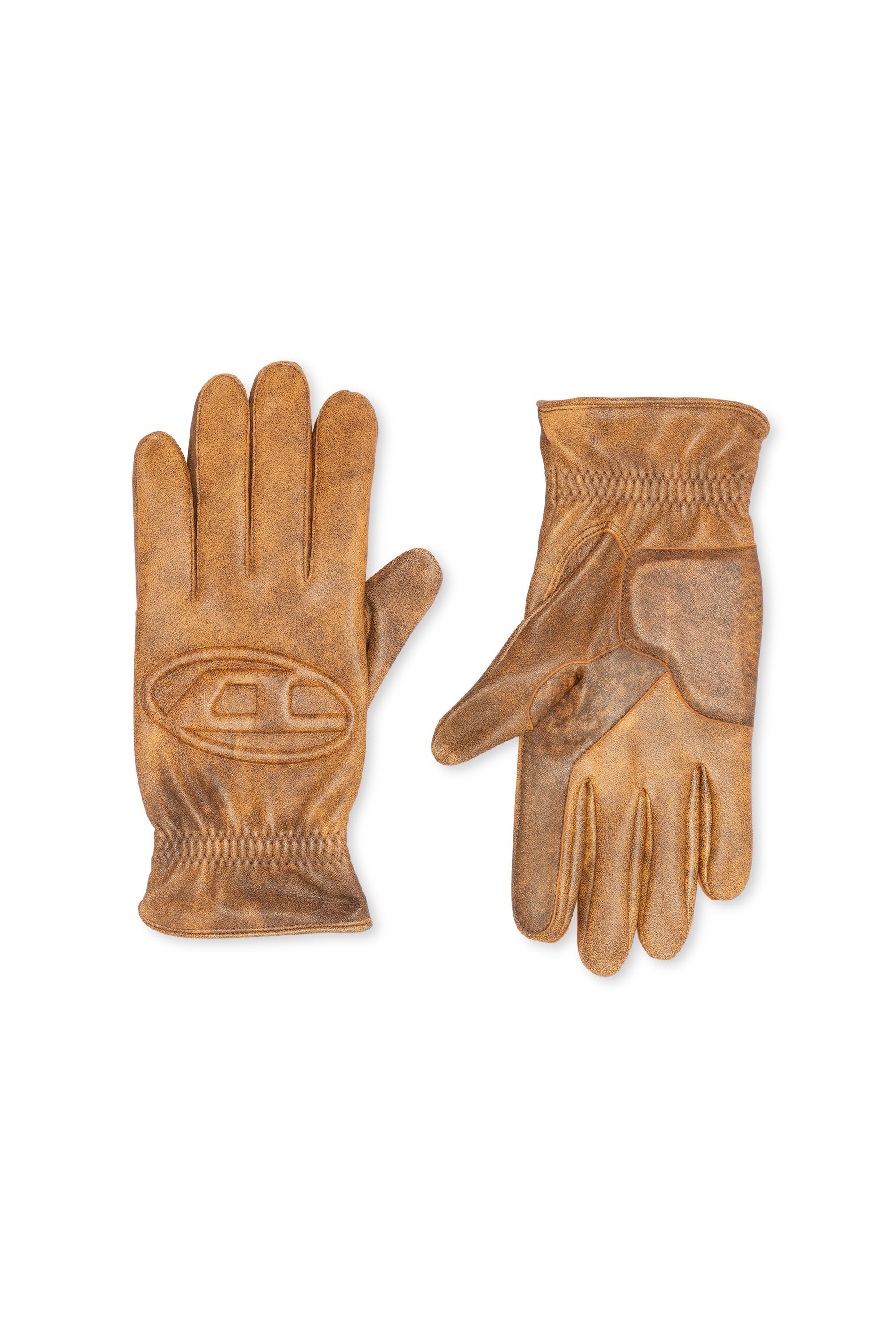 Men s Gloves in treated leather Beige Diesel