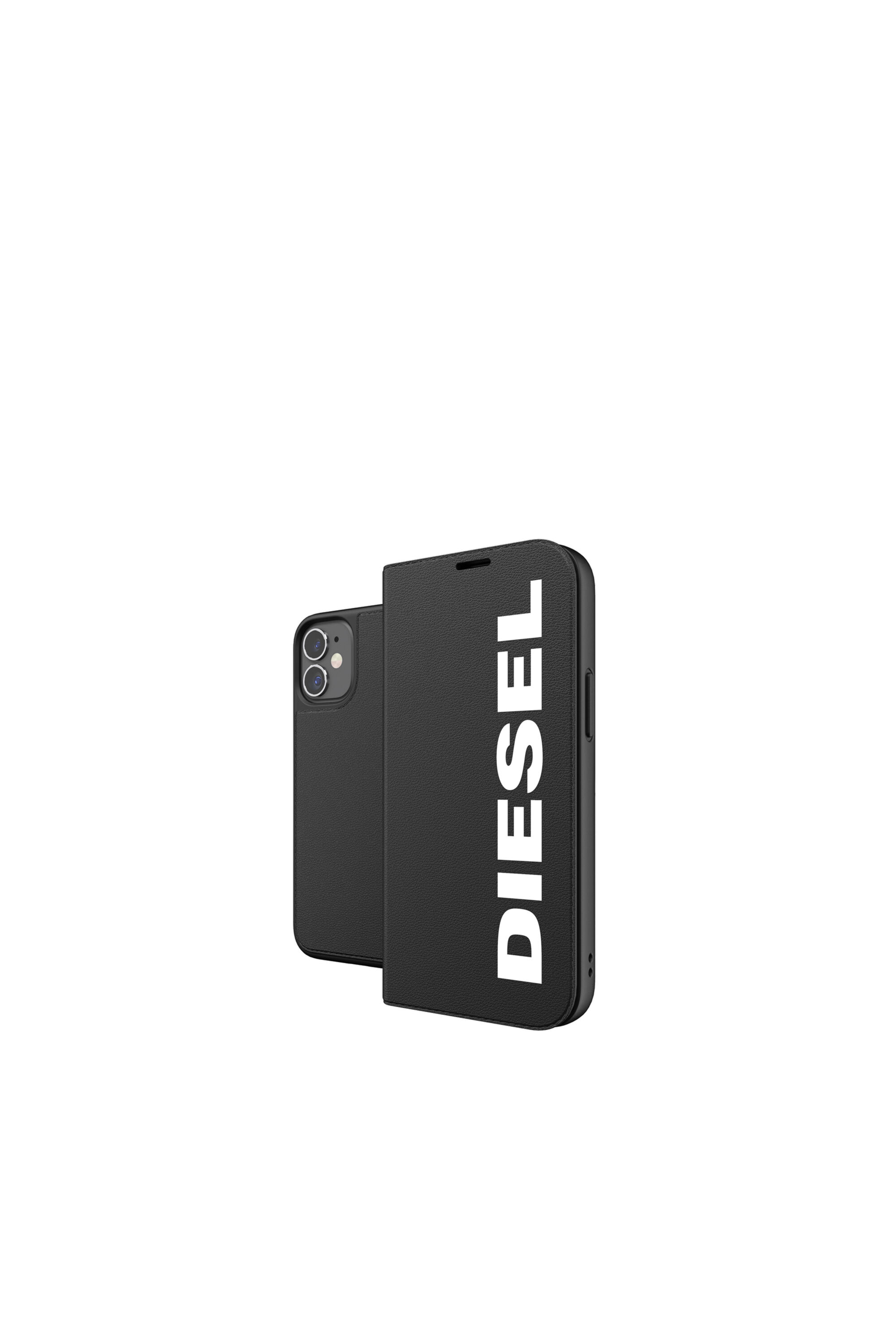 Diesel - 42485 BOOKLET CASE, Funda con tarjetero por iPhone 12 Mini Unisex in Negro - 1