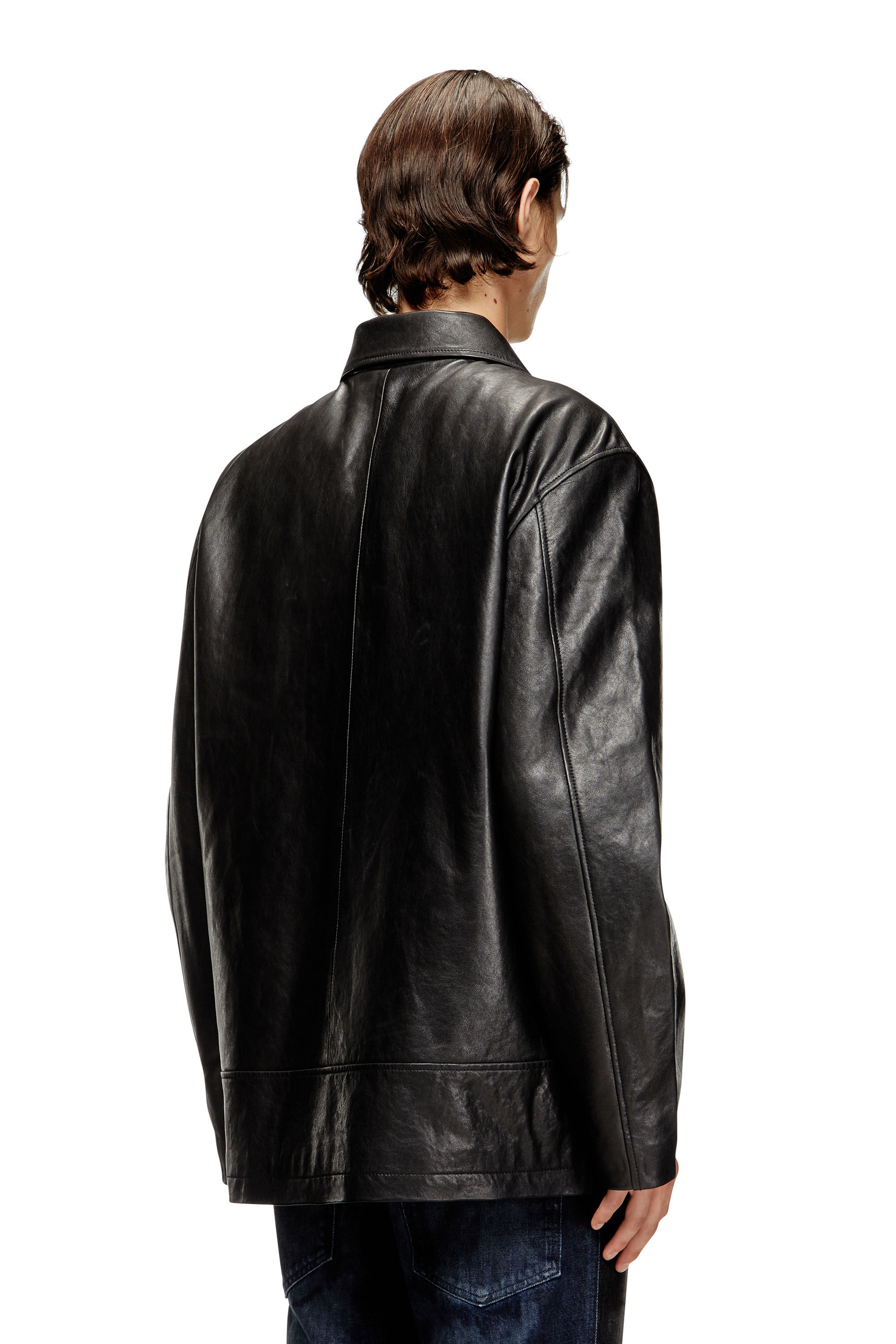 Diesel - L-JESS, Man's Padded leather jacket in Black - 5