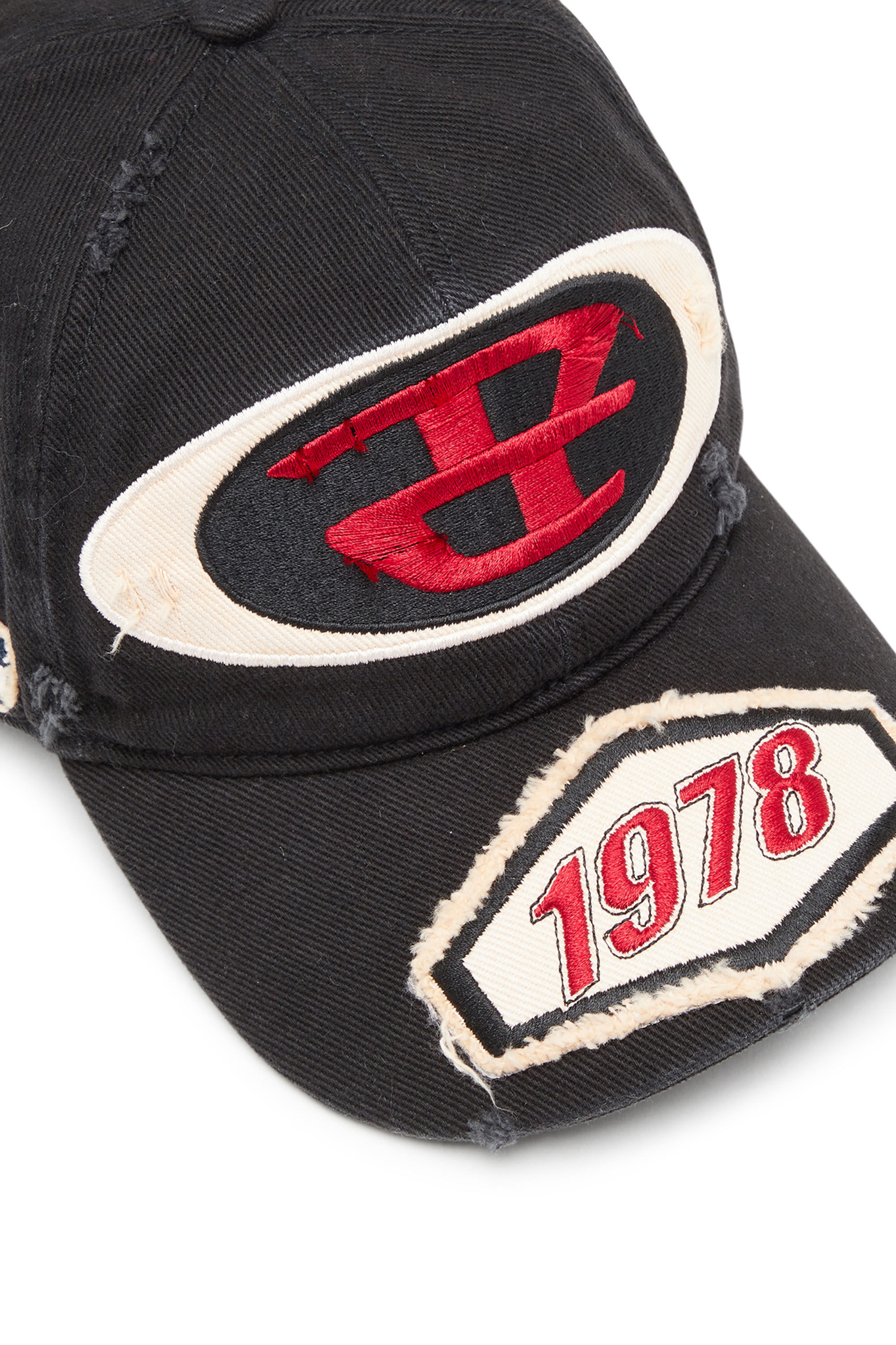 Men's Baseball cap with embroidered patches | Black | Diesel
