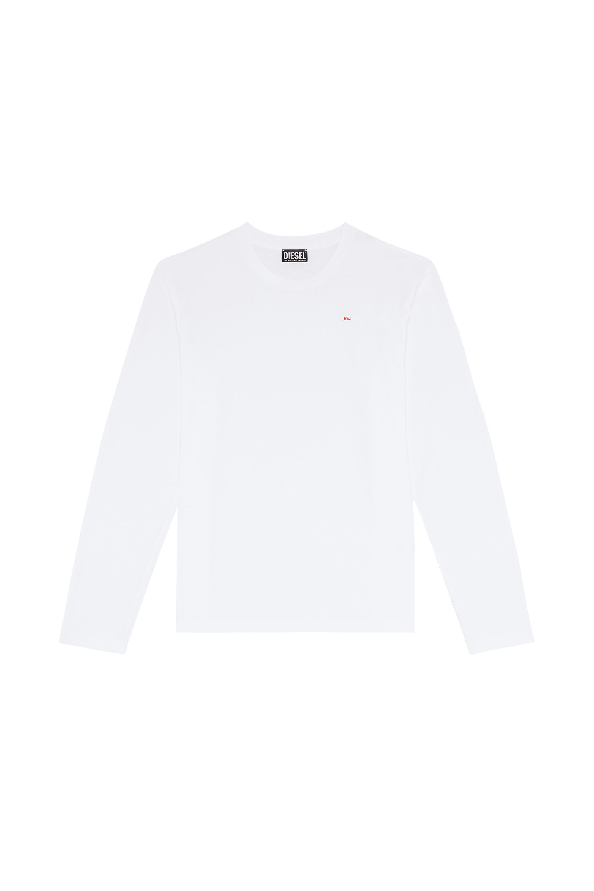 Diesel - T-DIEGOR-LS-MICRODIV, Camiseta de manga larga con logotipo pequeño Hombre in Blanco - 2
