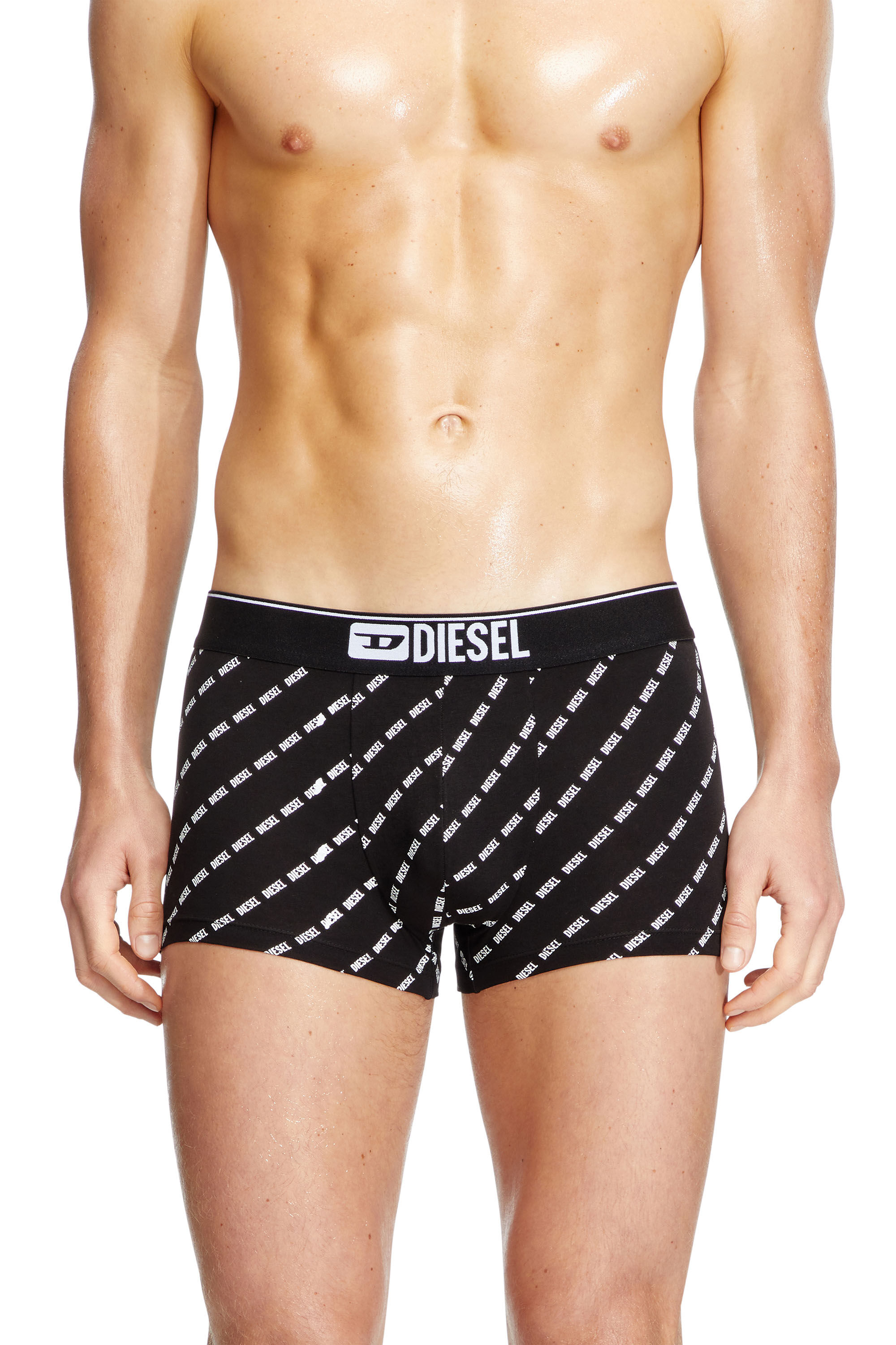 Diesel - DAMIEN-THREEPACK, Paquete de tres bóxers ajustados con logotipo en diagonal Hombre in Negro - 1