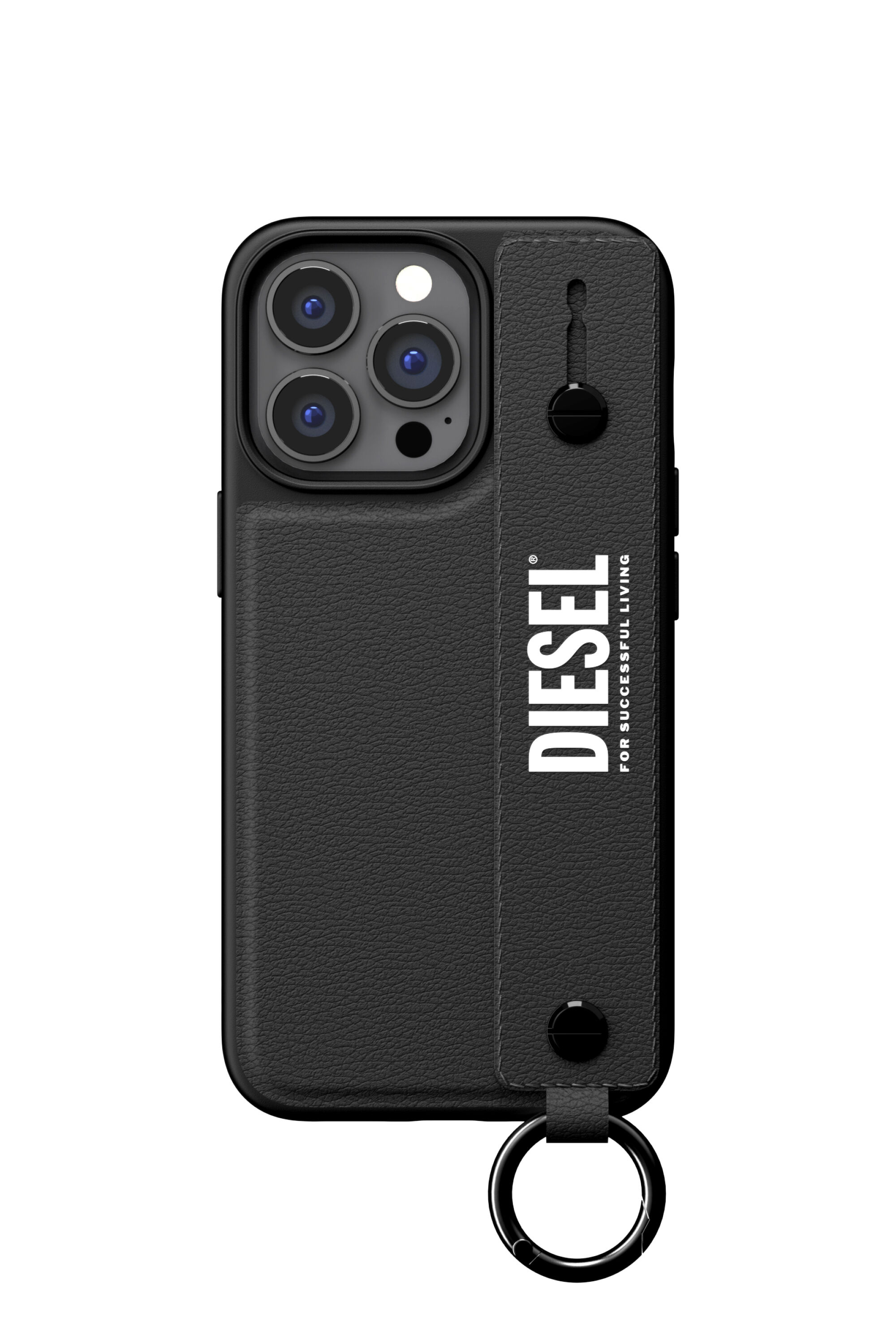 Diesel - 47177 TECH CHAIN, Funda con banda de agarre por iPhone 13/13 Pro Unisex in Negro - 2