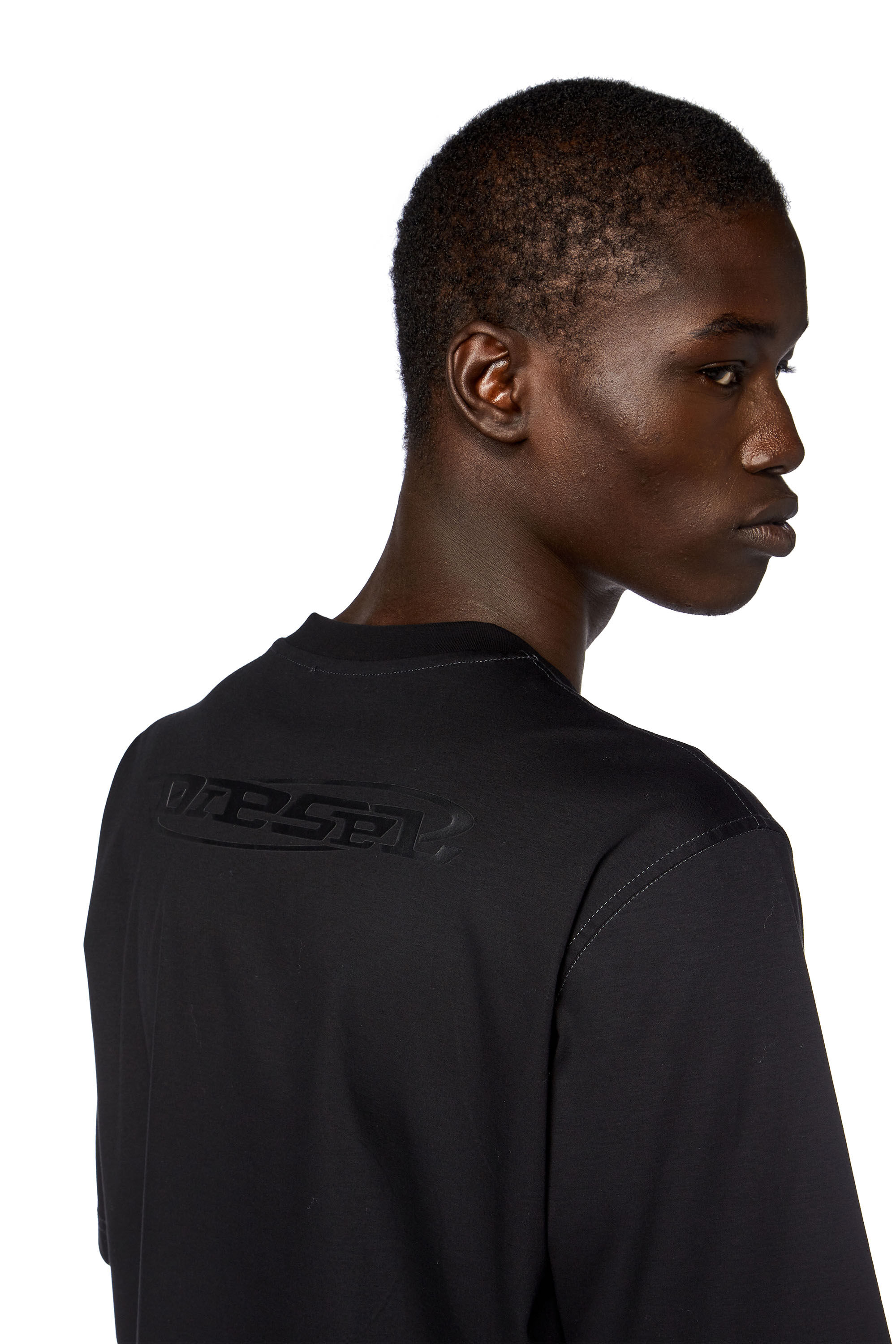Men's Logo-print T-shirt in mercerised cotton | Black | Diesel Men's Logo-print T-shirt in mercerised cotton | Black | Diesel