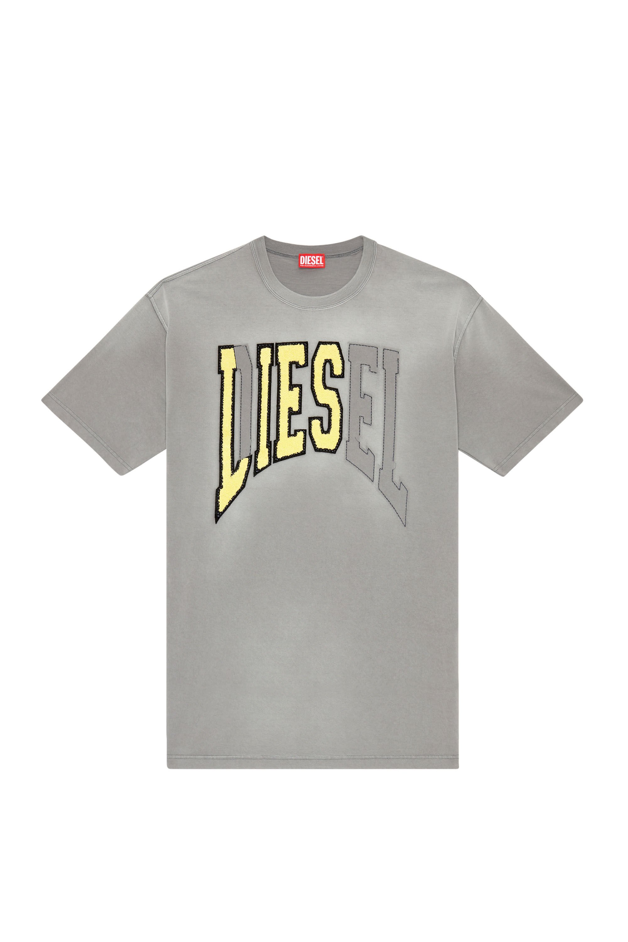 Diesel - T-WASH-N, Man Oversized T-shirt with Diesel Lies logo in Grey - Image 2