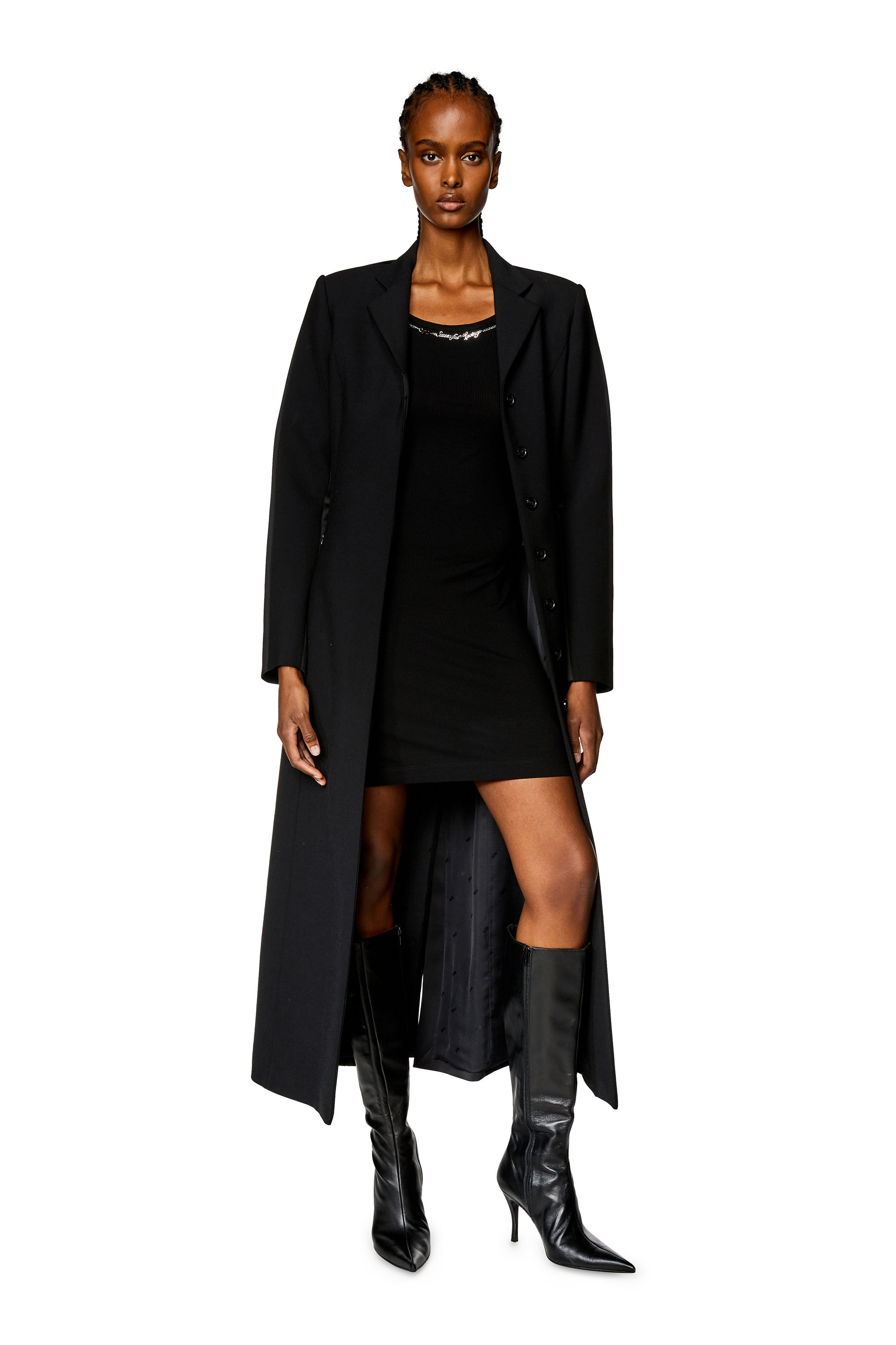 Women's Short dress with chain necklace | Black | Diesel