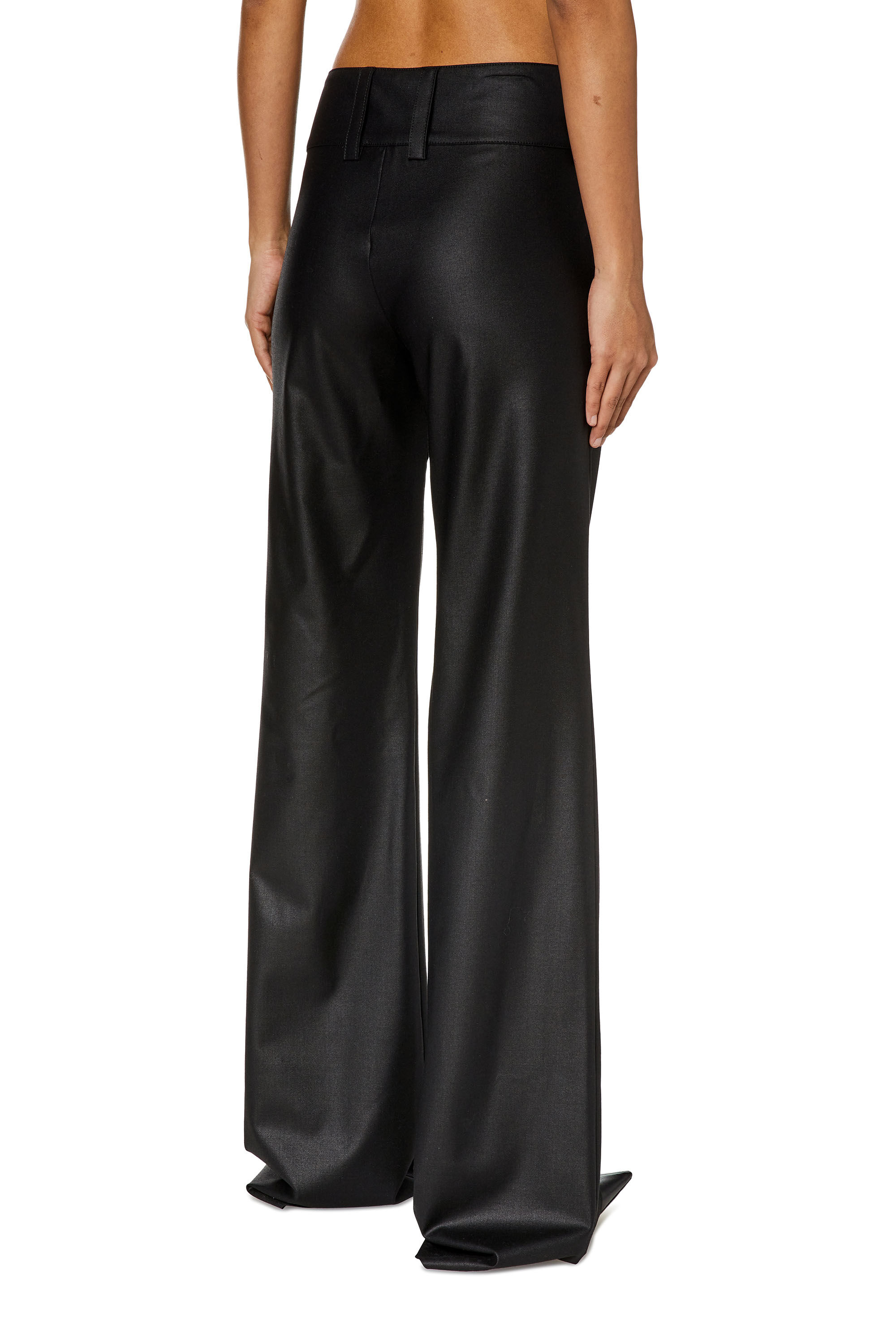 Women's Belted wool pants with utility pockets | Black | Diesel