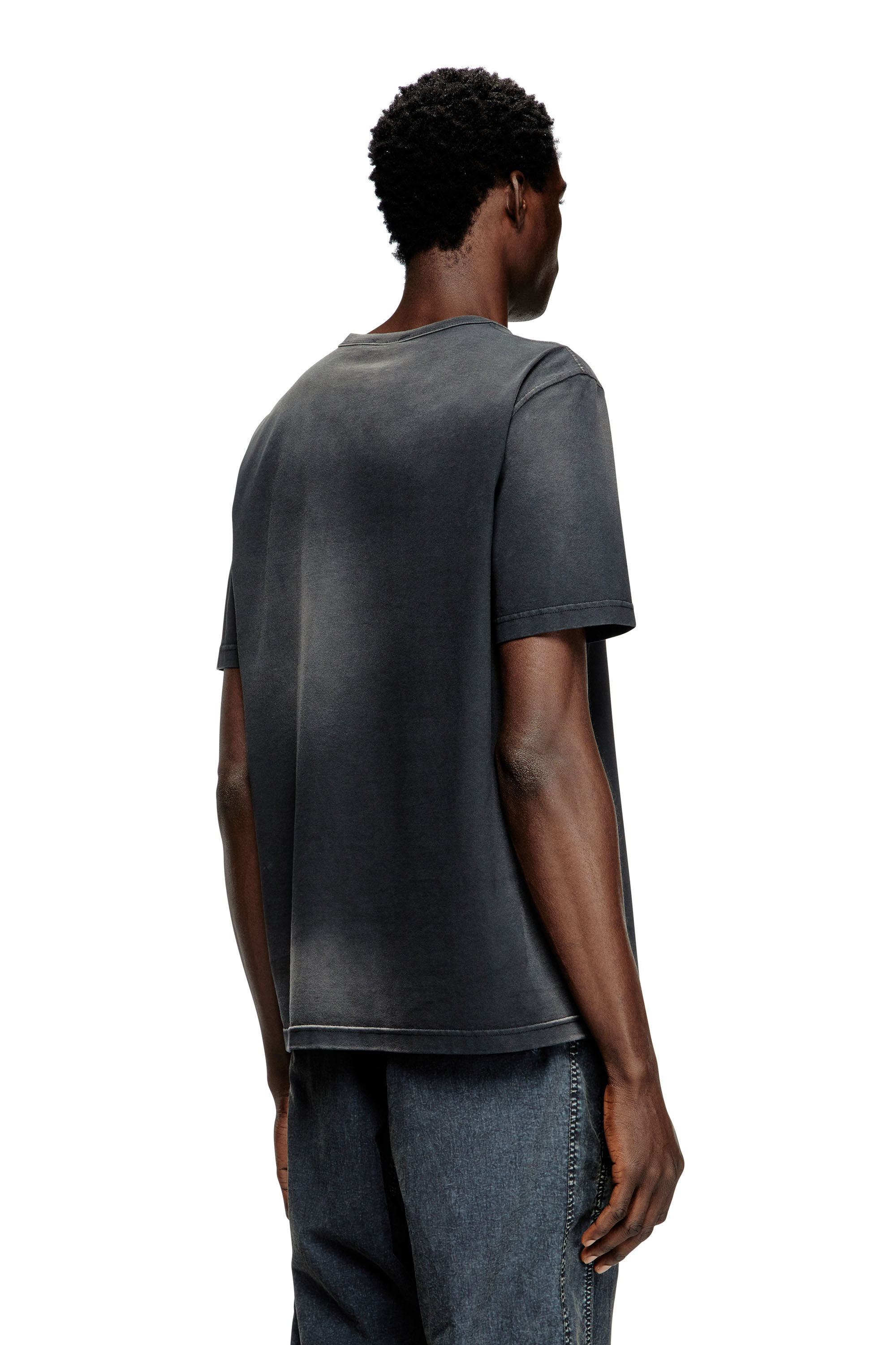 Tシャツ・カットソー DIESEL FW25 'T-Adjust-T1' T-shirt (A196300CHBI 9XXA) Men's T-shirt with metallic Oval D | Black | Diesel