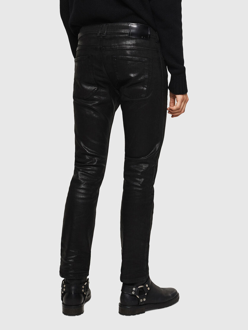 Type 2814 Men Coated Jeans With Shiny Finish Diesel Black Gold