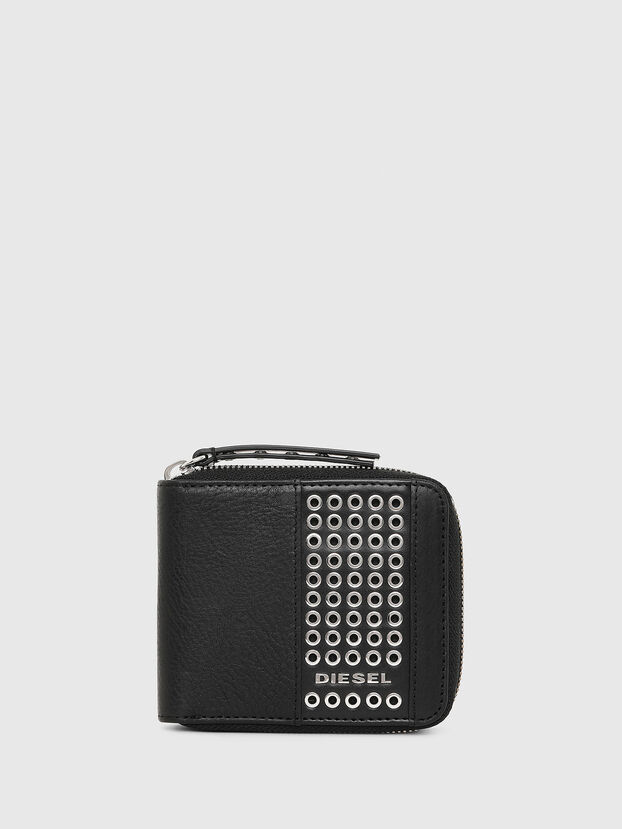 Zip Around Wallet With Metal Eyelets - Custom Made Leather Wallets India Zip Around Wallet With Metal Eyelets - Custom Made Leather Wallets India
