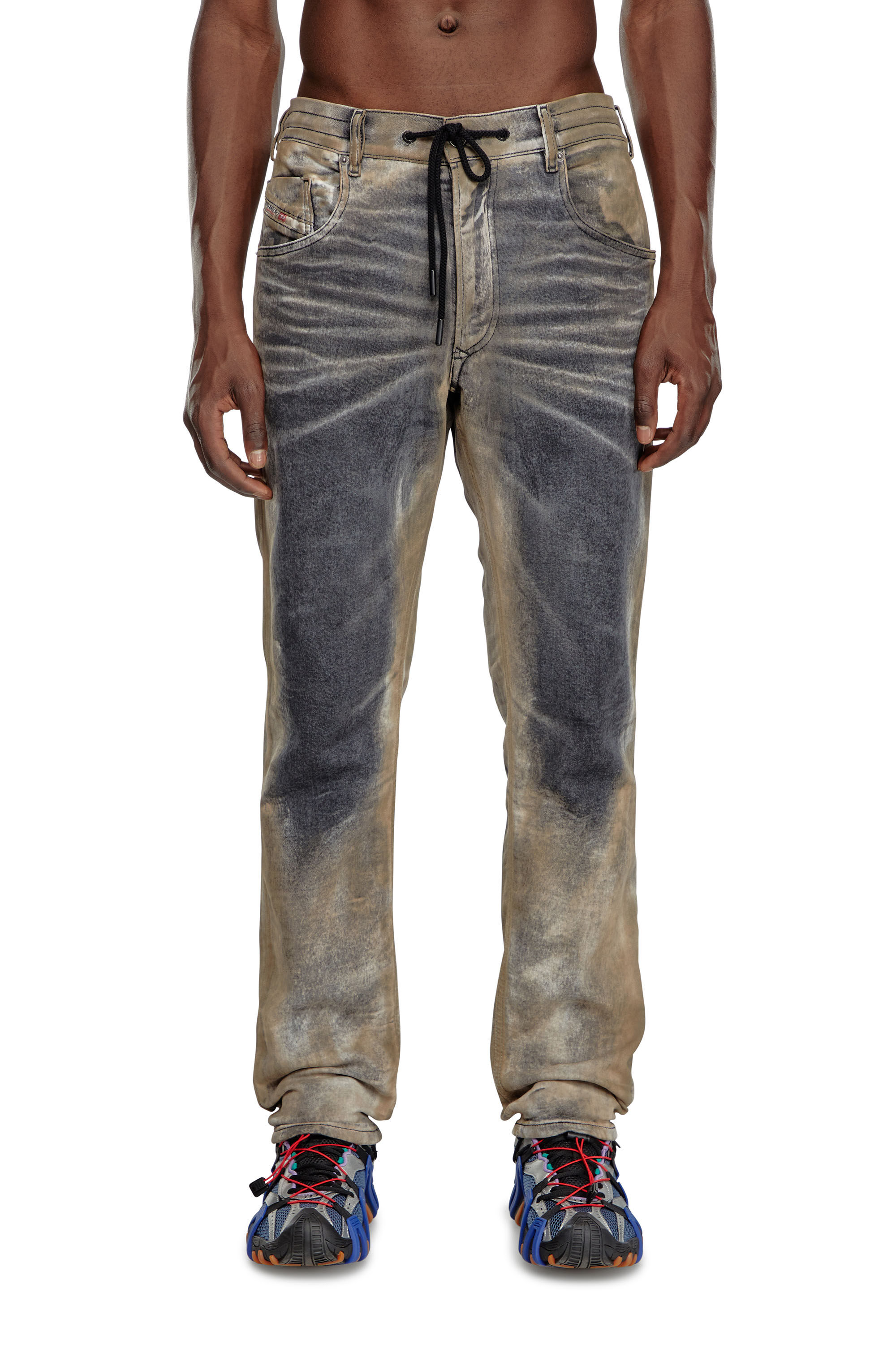 Men's Regular Jeans | Black/Dark grey | Diesel 2030 D-Krooley Joggjeans®