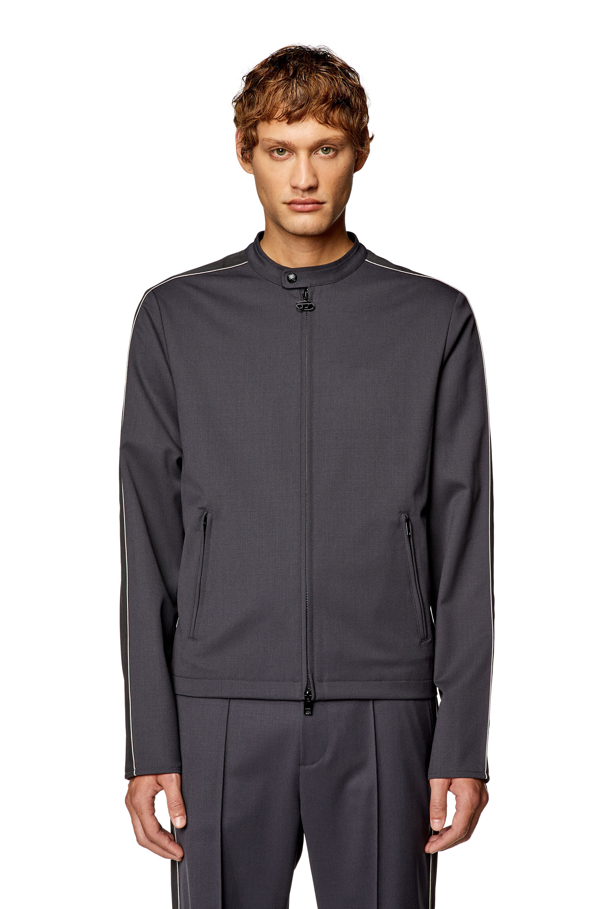 Men's Biker jacket in cool wool and tech jersey | Multicolor | Diesel