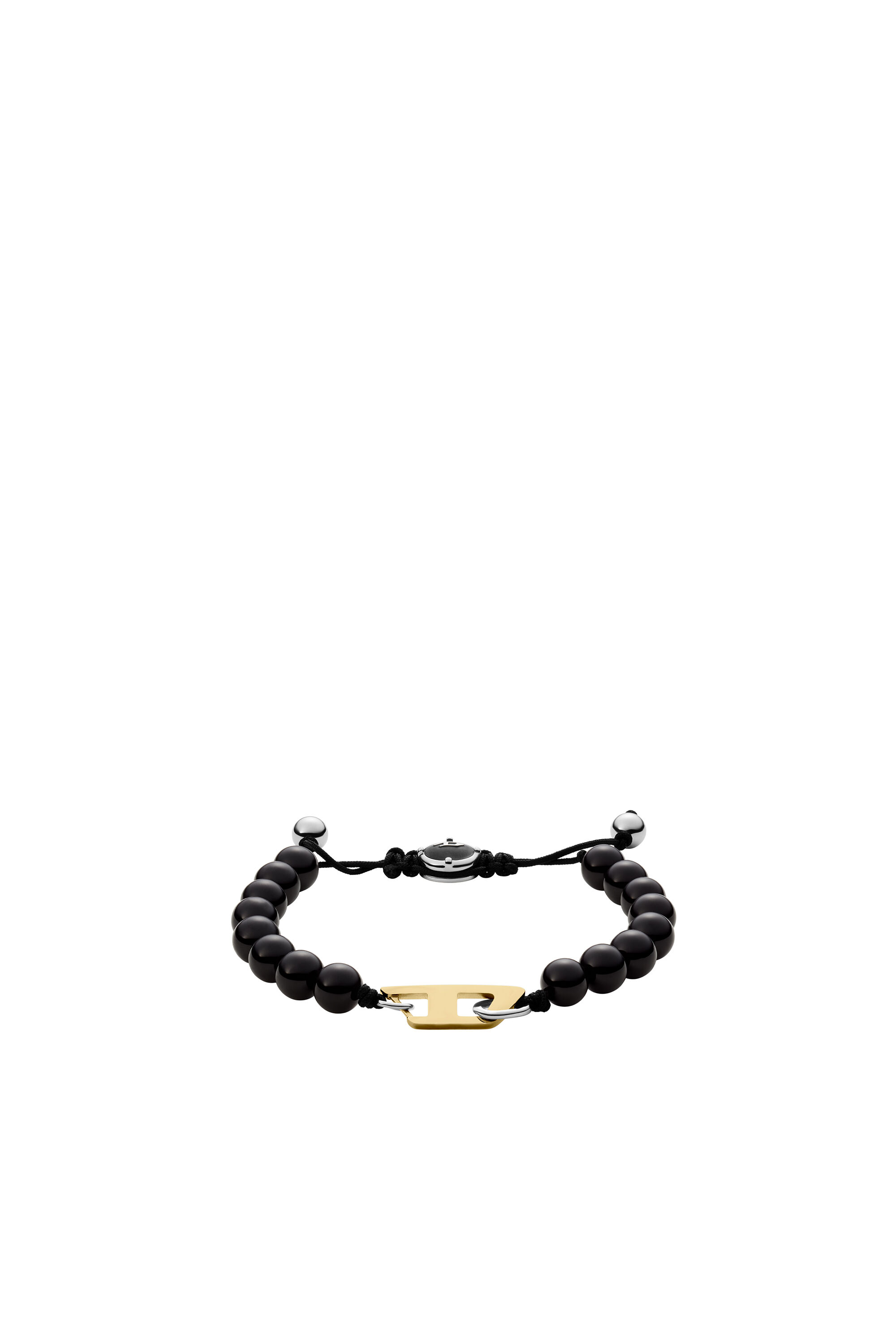★クール★DIESEL BLACK SEMI-PRECIOUS BEADED BRACELET DX1341: Black agate beaded bracelet | Diesel