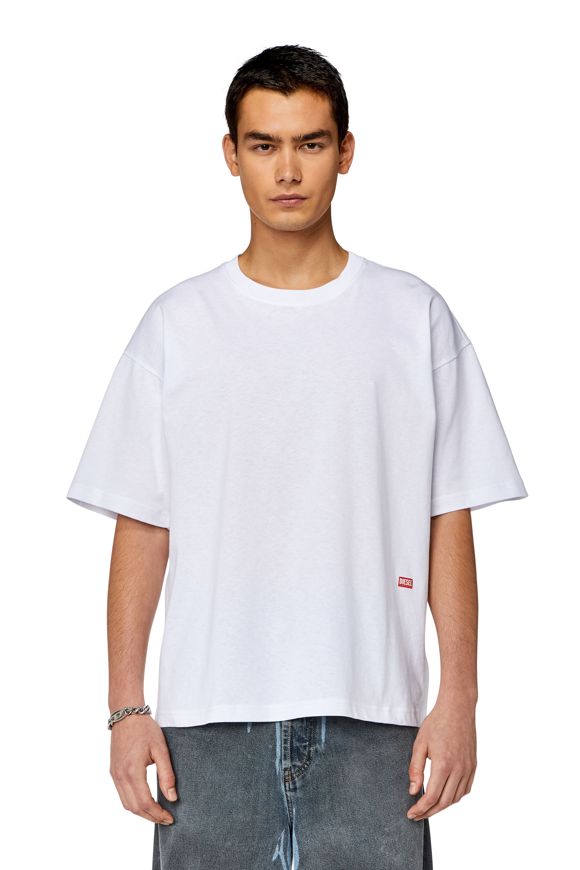 Men's graphic T-shirt with photo print logo | White | Diesel