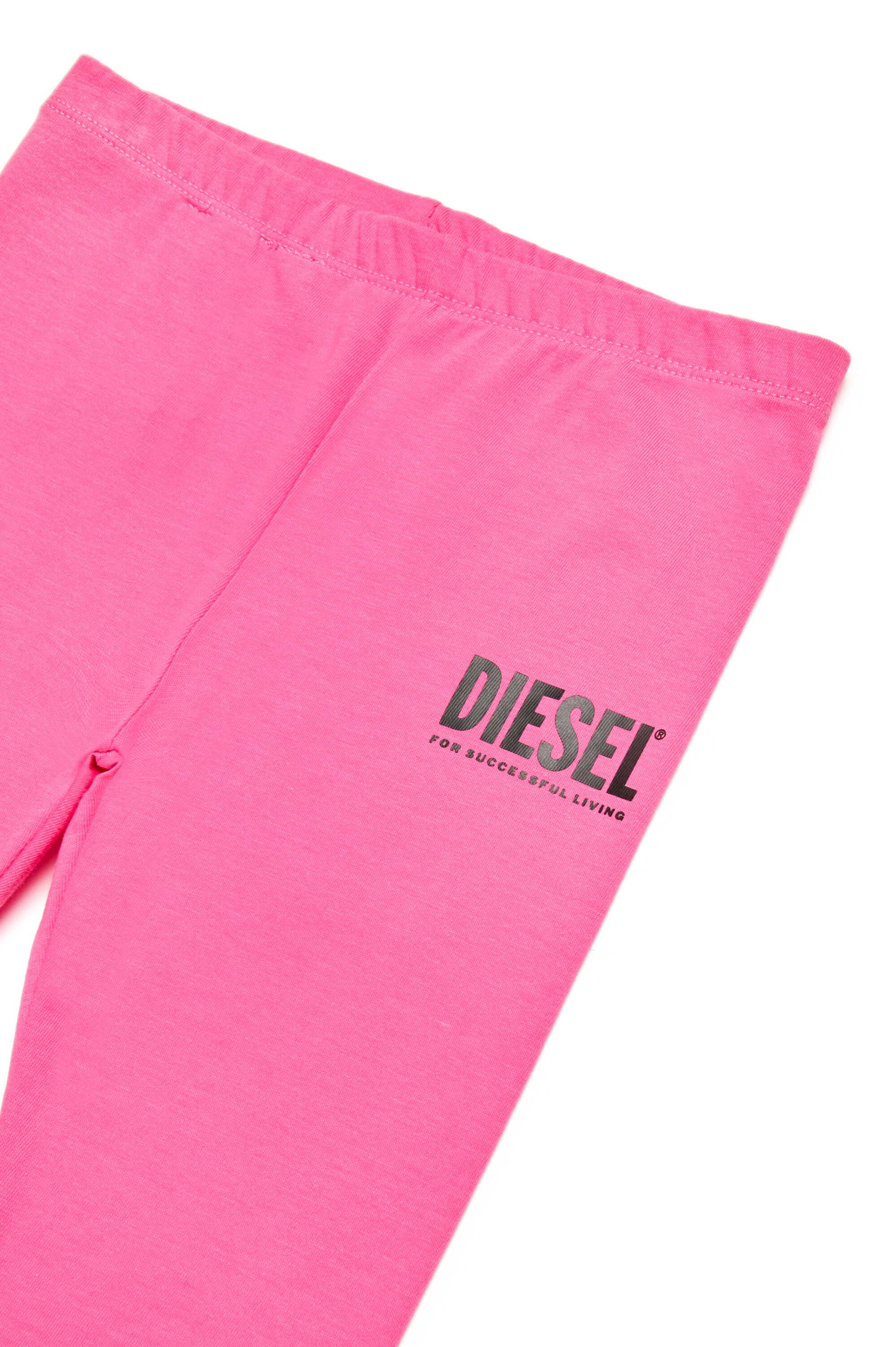 Diesel - PANB, Woman's Cotton pants with logo print in Pink - 3