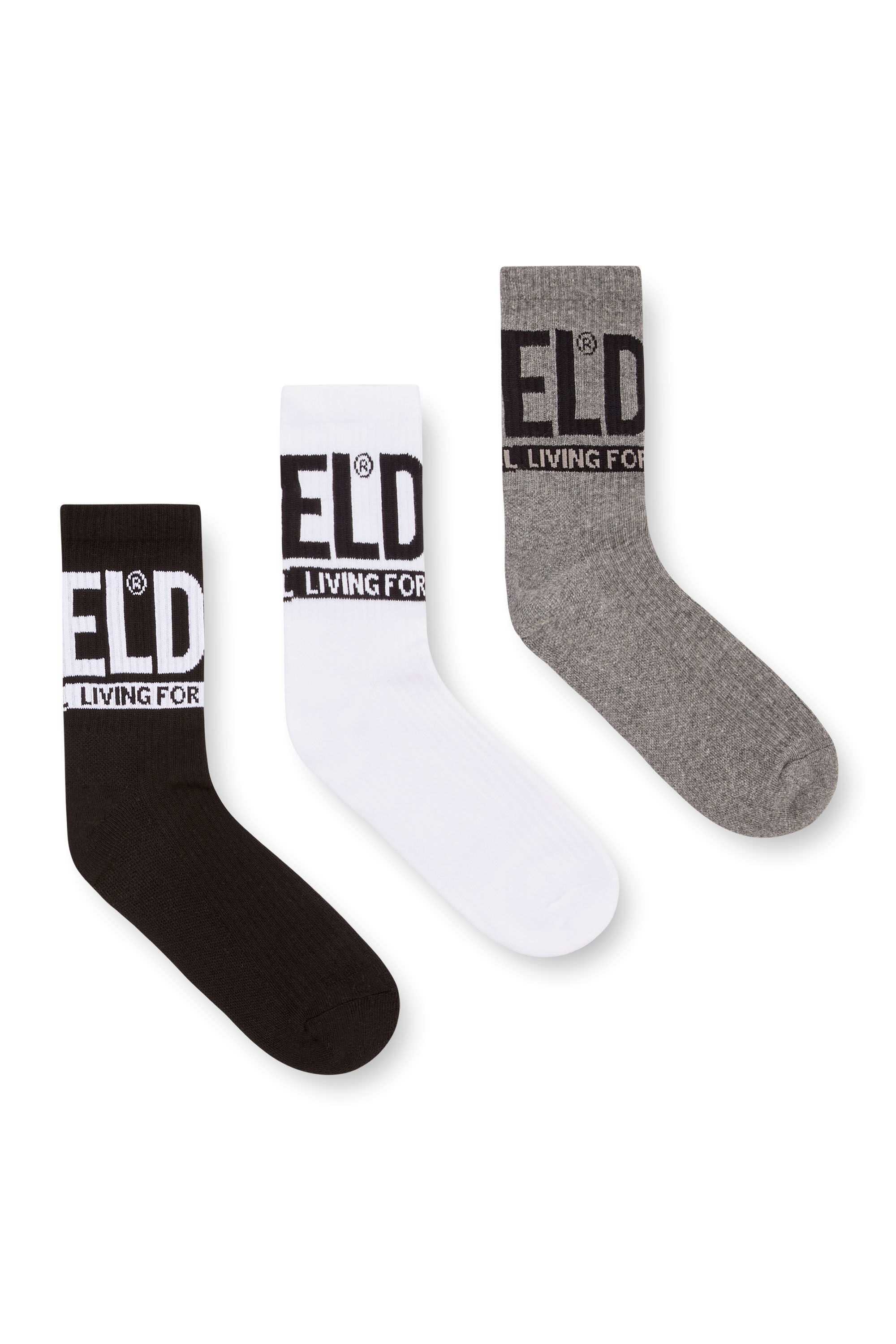 Diesel - SKM-RAY-3PACK-CUSHIONED-17,5, Paquete de tres calcetines con logotipo Diesel Hombre in Multicolor - 1
